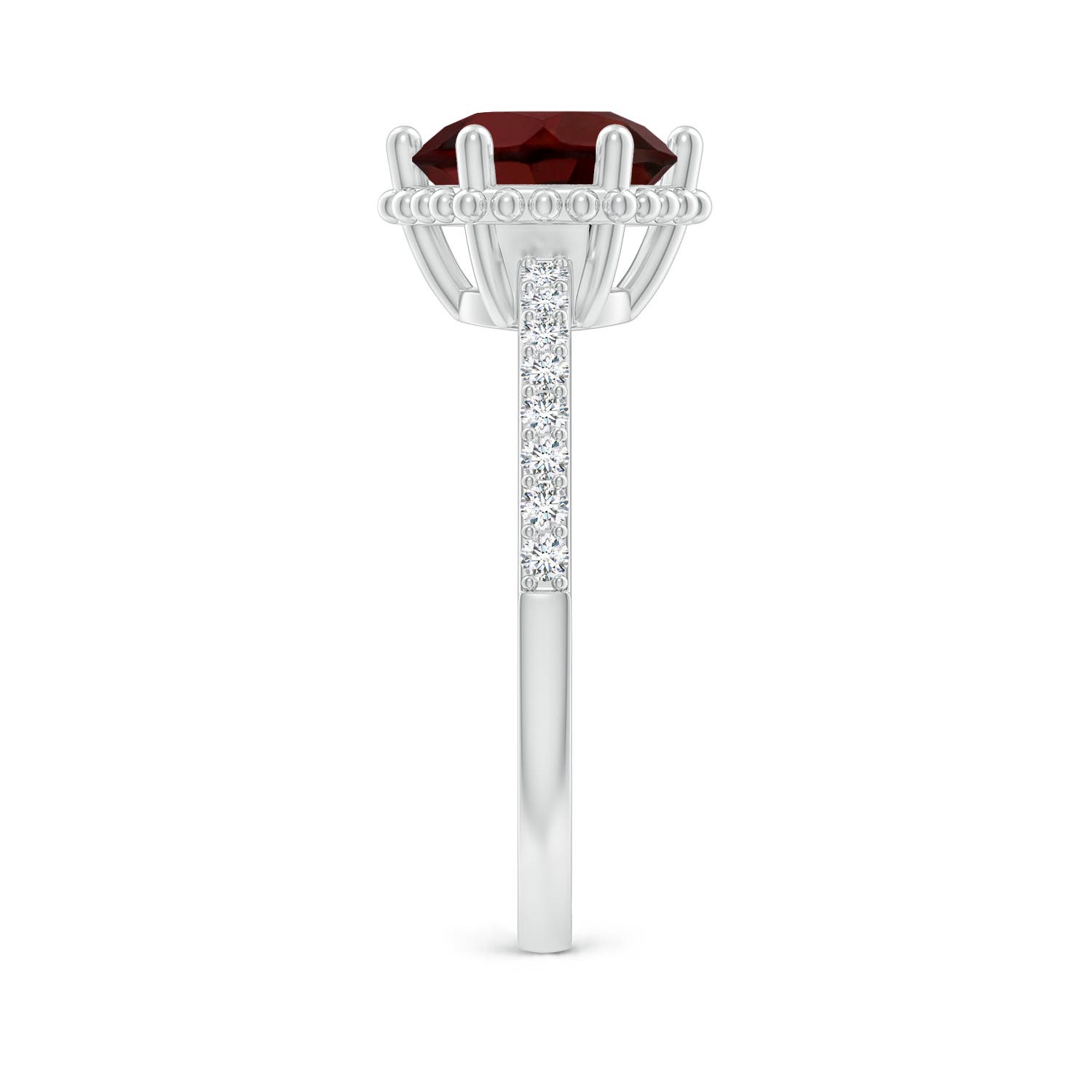 AA - Garnet / 2.39 CT / 14 KT White Gold