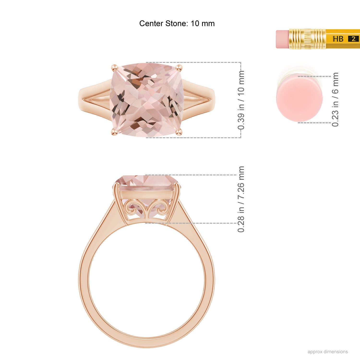 AA - Morganite / 3.7 CT / 14 KT Rose Gold