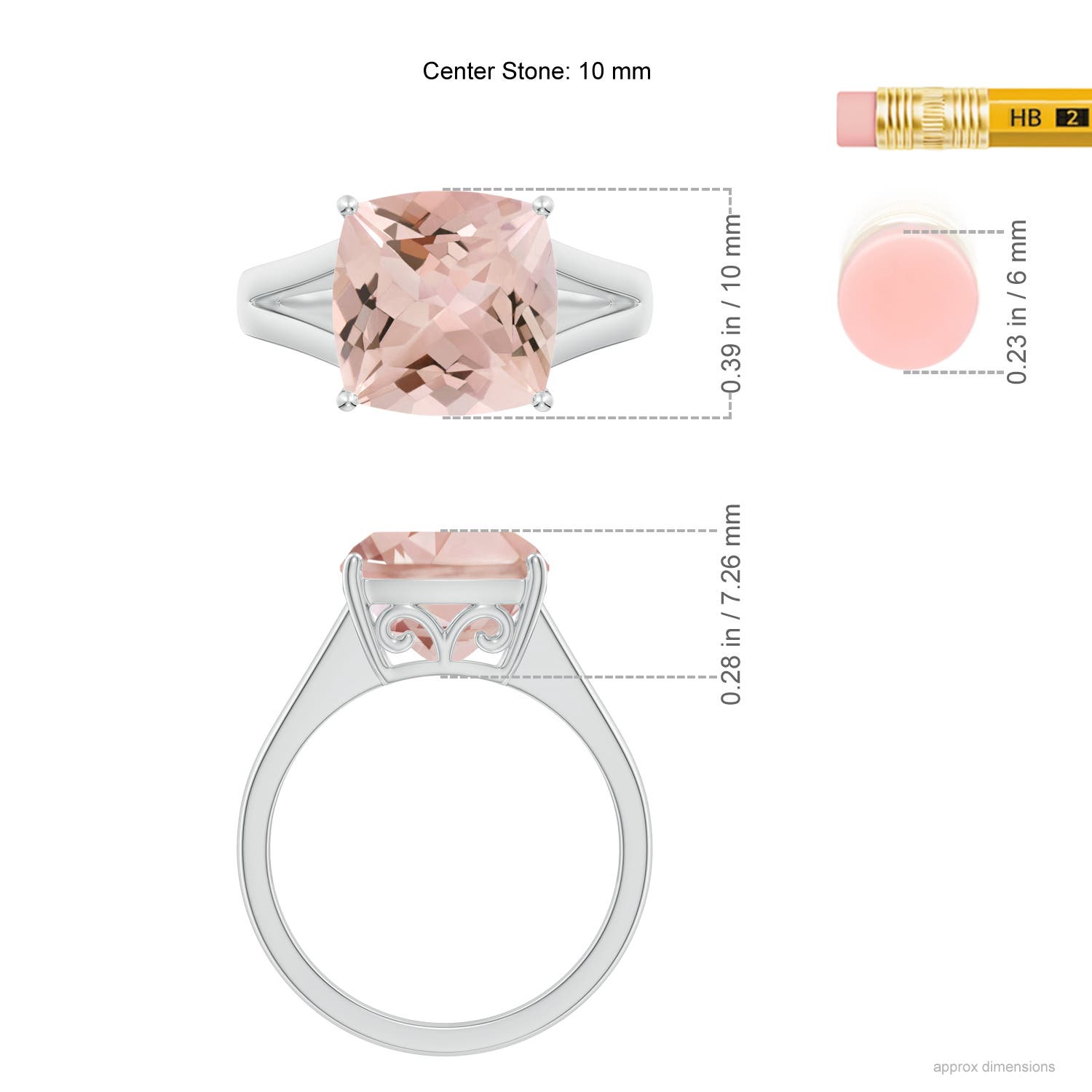 AA - Morganite / 3.7 CT / 14 KT White Gold