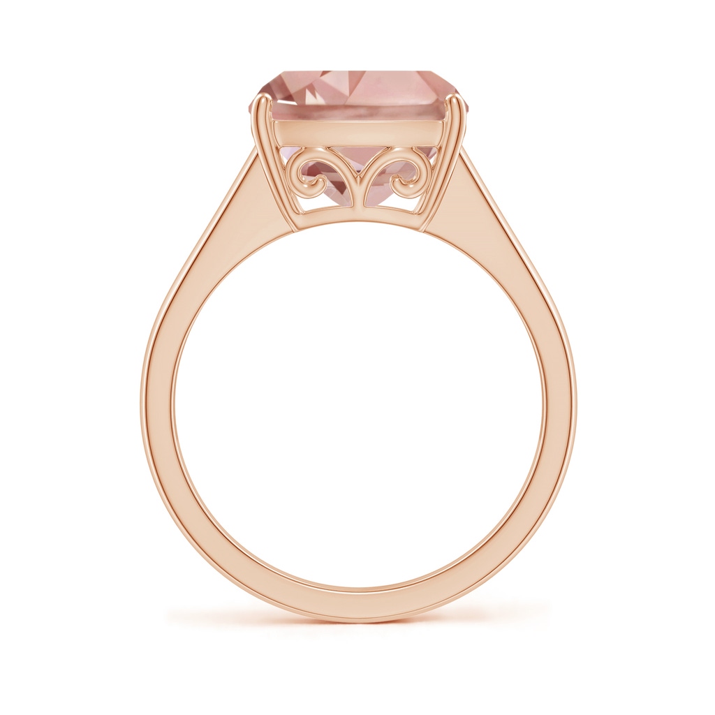 10mm AAAA Split Shank Cushion Morganite Engagement Ring in Rose Gold - side_1
