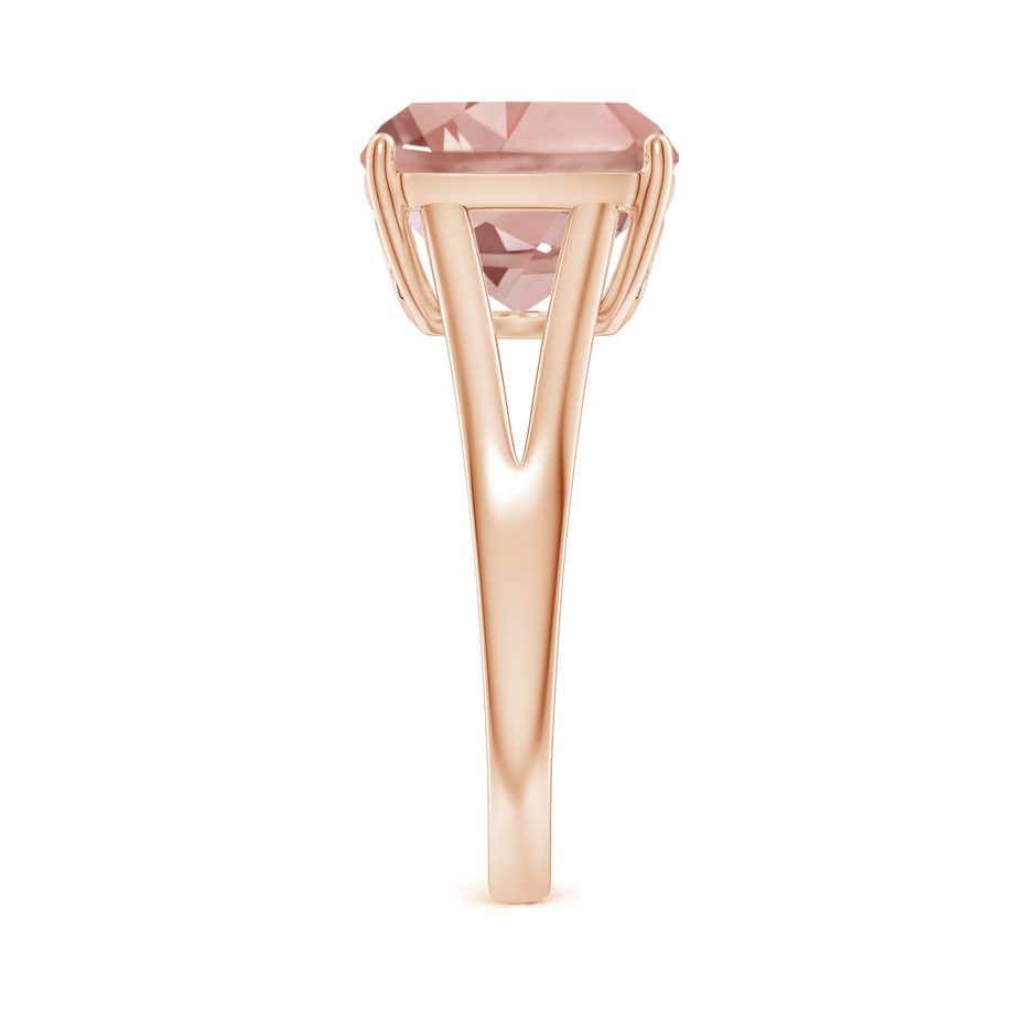 10mm AAAA Split Shank Cushion Morganite Engagement Ring in Rose Gold side-2