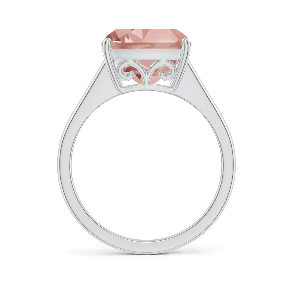 10mm AAAA Split Shank Cushion Morganite Engagement Ring in White Gold - side_1