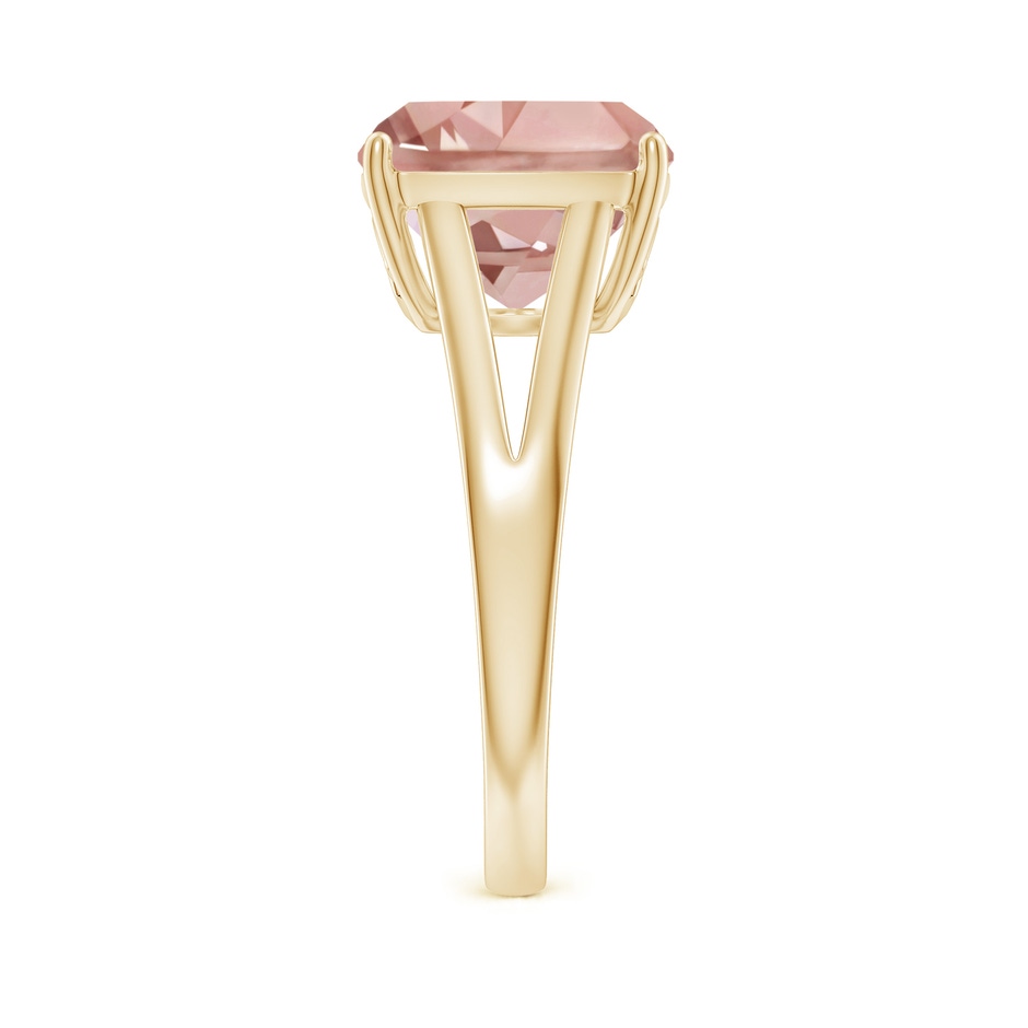 10mm AAAA Split Shank Cushion Morganite Engagement Ring in Yellow Gold side-2