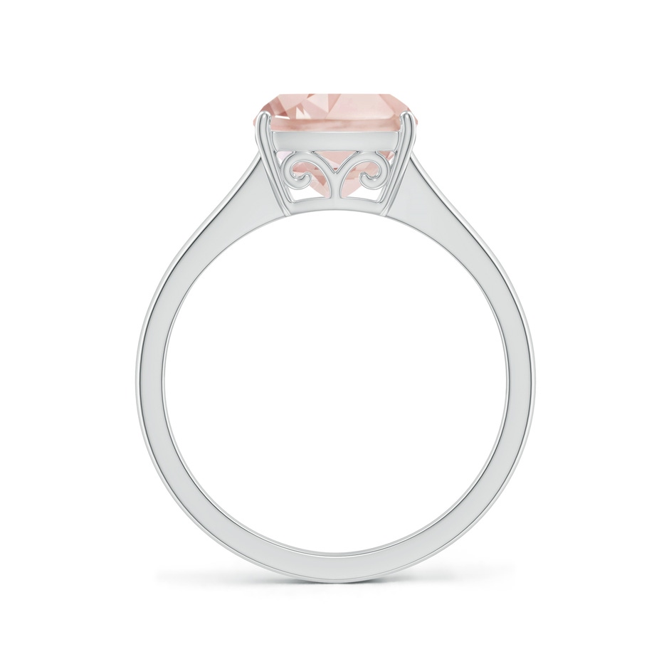 8mm A Split Shank Cushion Morganite Engagement Ring in P950 Platinum side-1