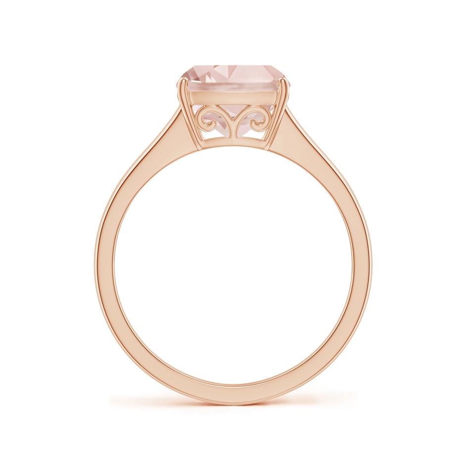 8mm A Split Shank Cushion Morganite Engagement Ring in Rose Gold side-1