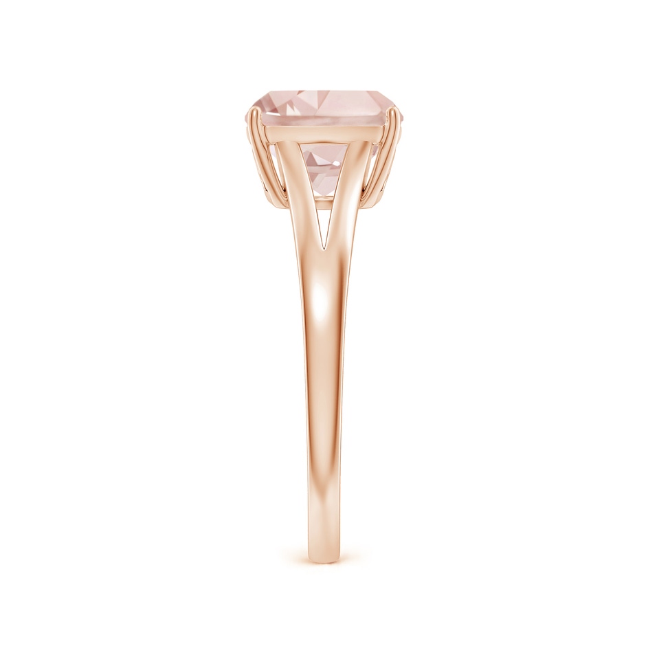 8mm A Split Shank Cushion Morganite Engagement Ring in Rose Gold side-2