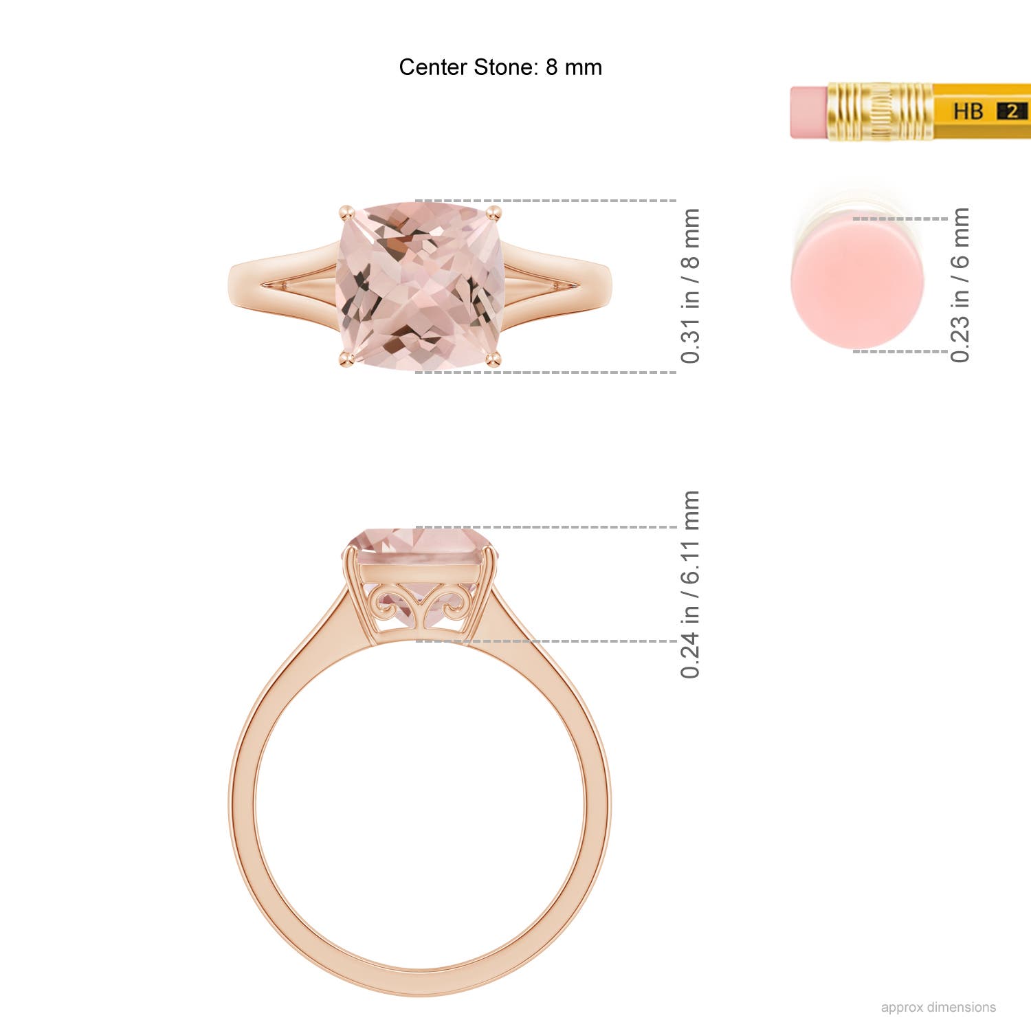 AA - Morganite / 1.8 CT / 14 KT Rose Gold