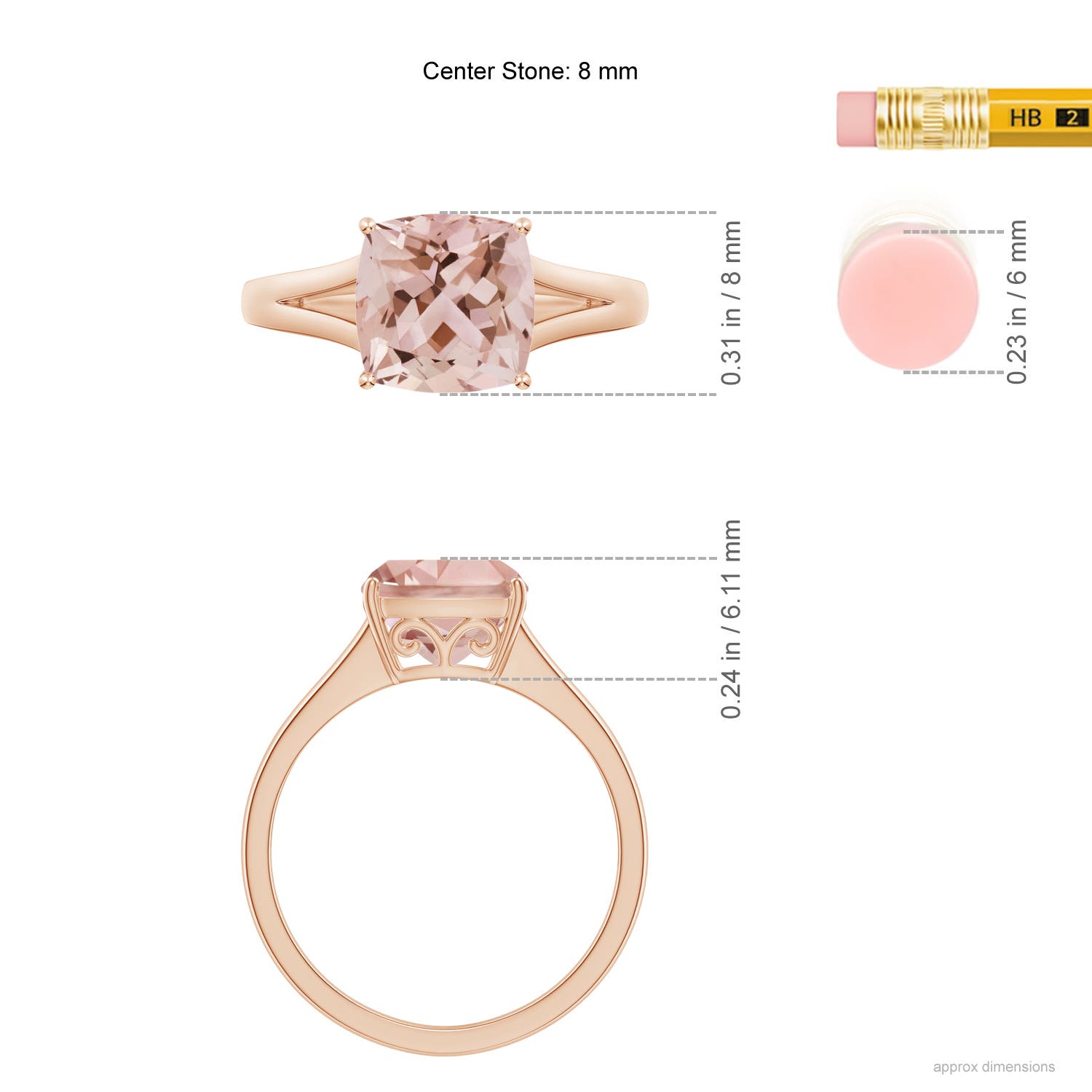 AAA - Morganite / 1.8 CT / 14 KT Rose Gold