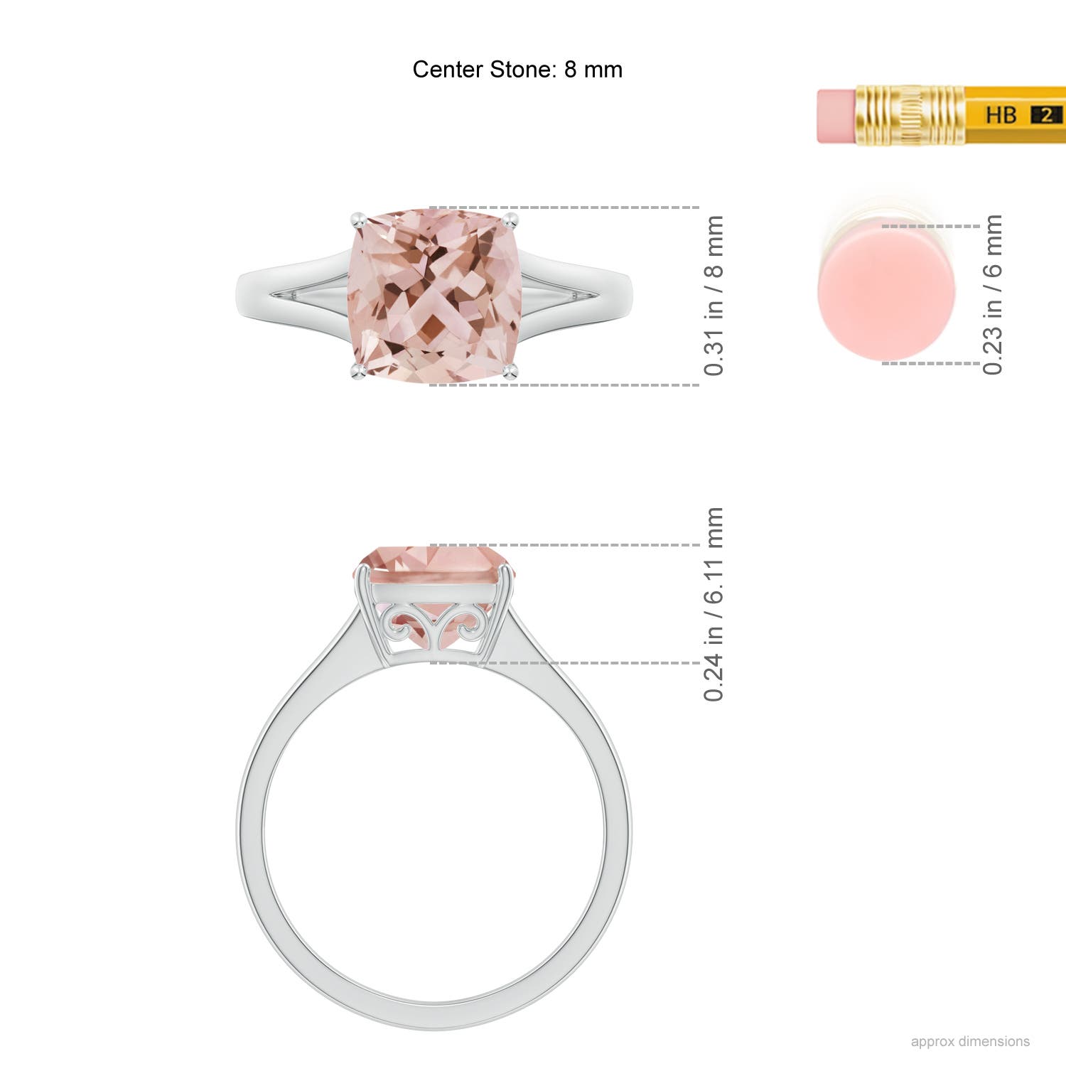 AAA - Morganite / 1.8 CT / 14 KT White Gold