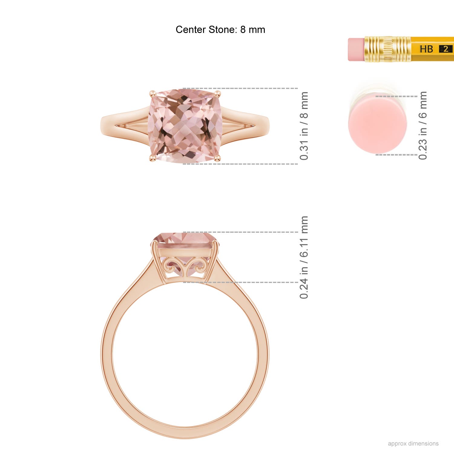 AAAA - Morganite / 1.8 CT / 14 KT Rose Gold