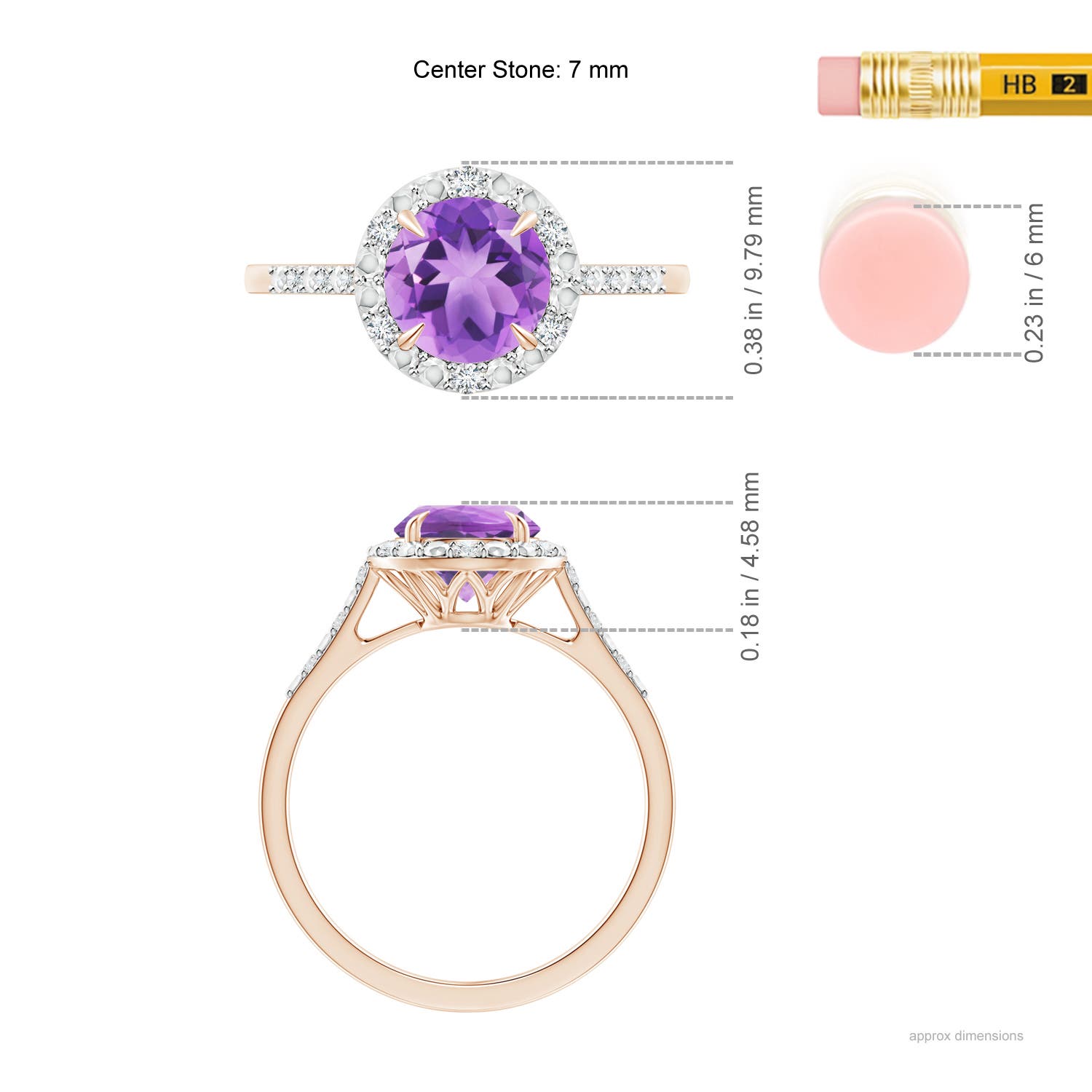 A - Amethyst / 1.23 CT / 14 KT Rose Gold