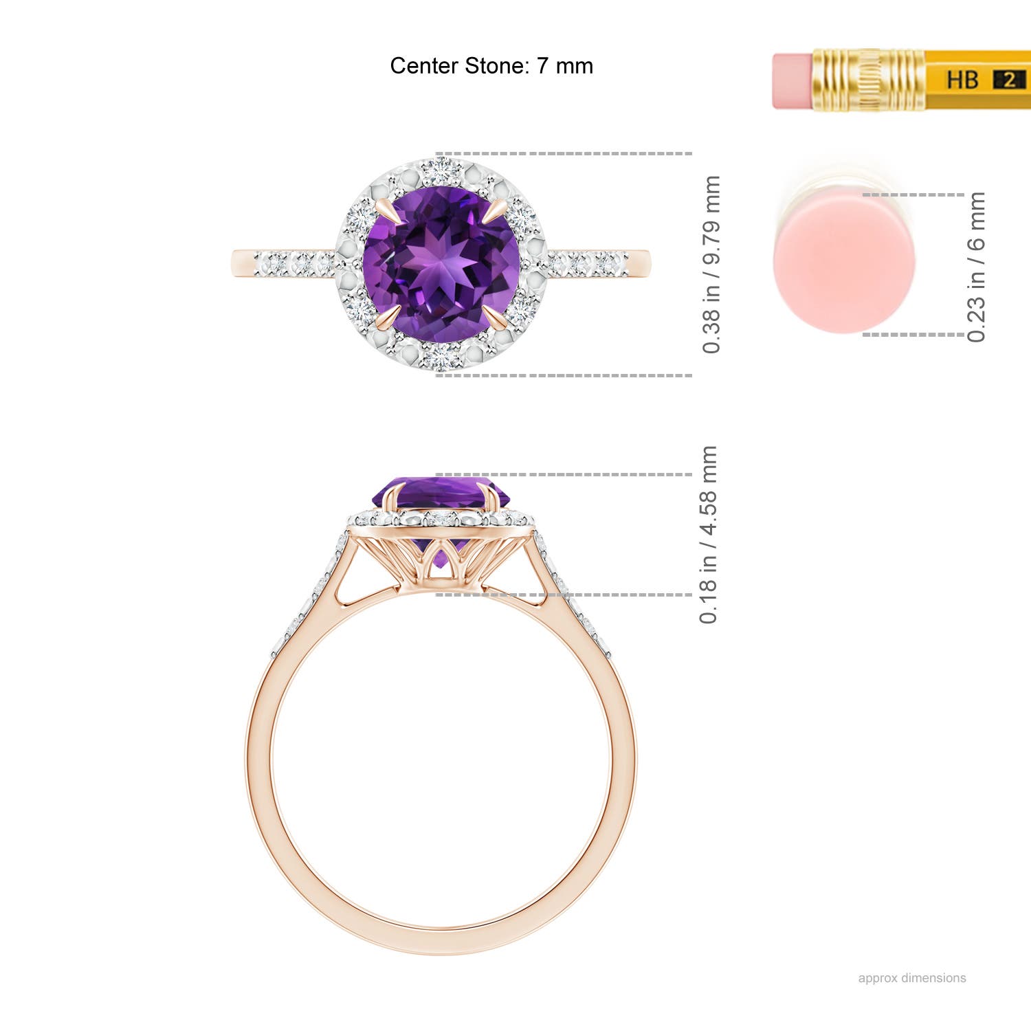 AAAA - Amethyst / 1.23 CT / 14 KT Rose Gold