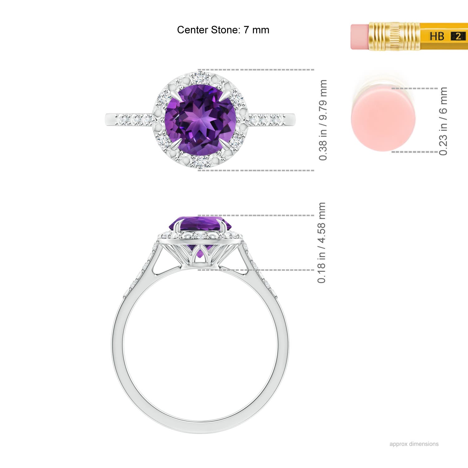 AAAA - Amethyst / 1.23 CT / 14 KT White Gold