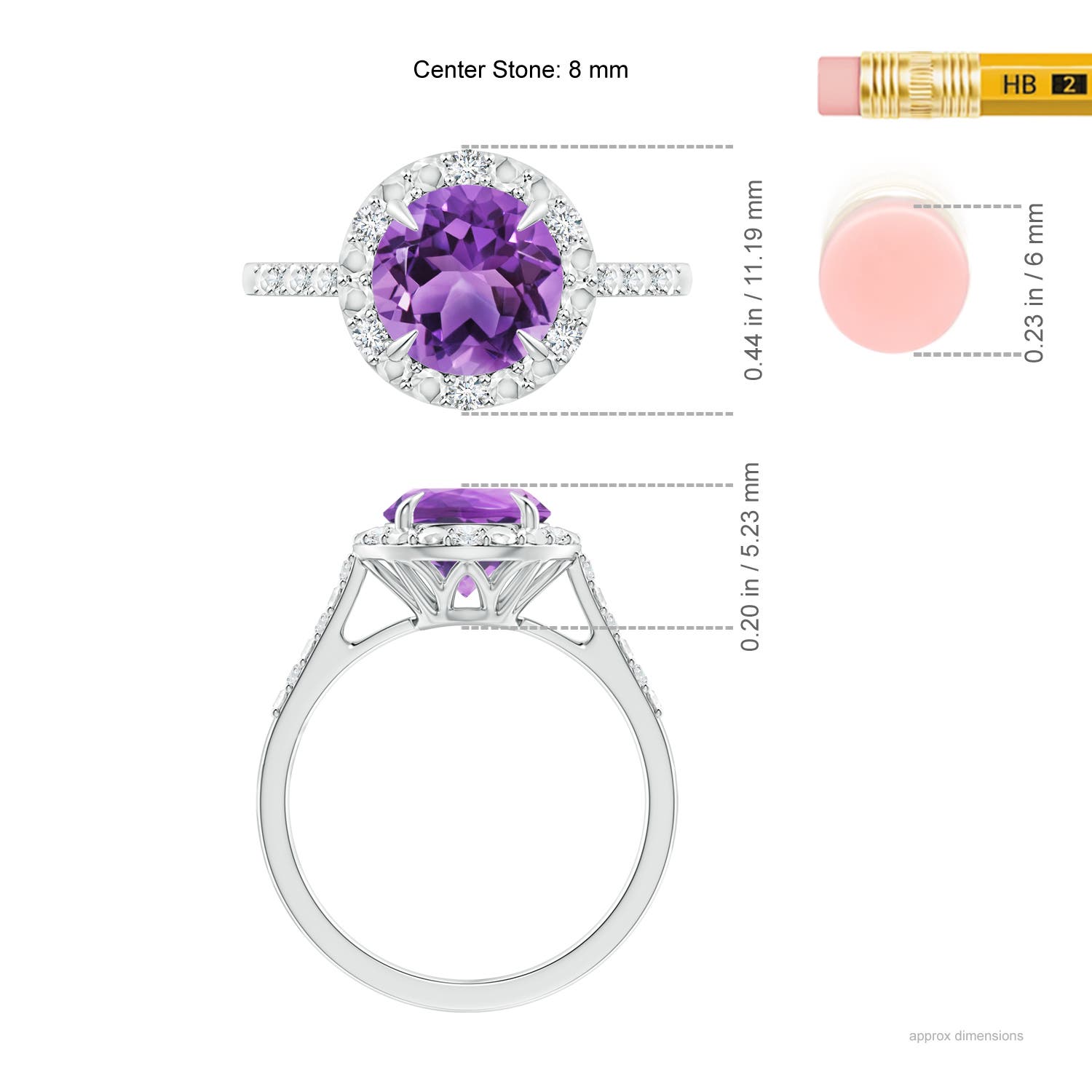 AA - Amethyst / 1.82 CT / 14 KT White Gold