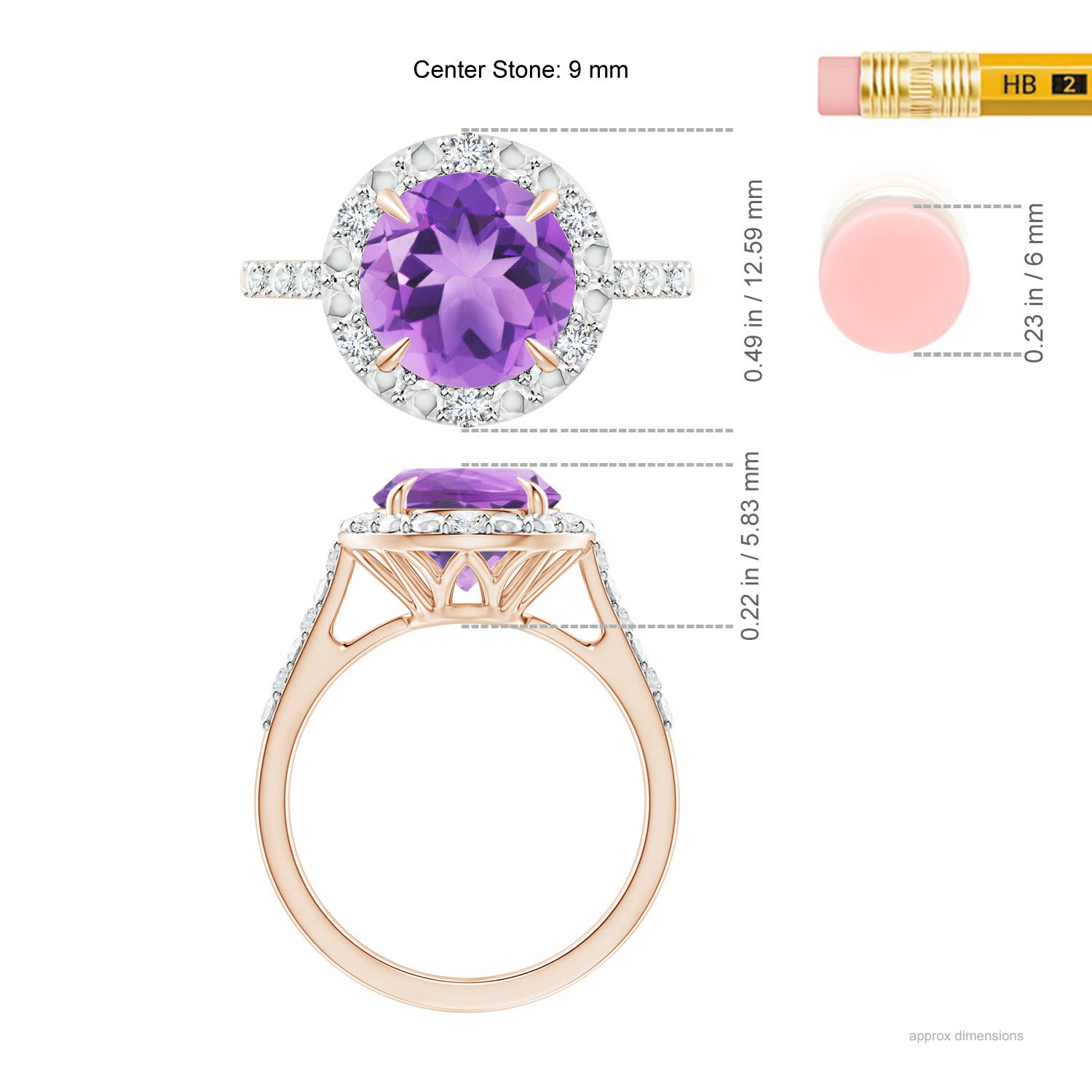 A - Amethyst / 2.61 CT / 14 KT Rose Gold