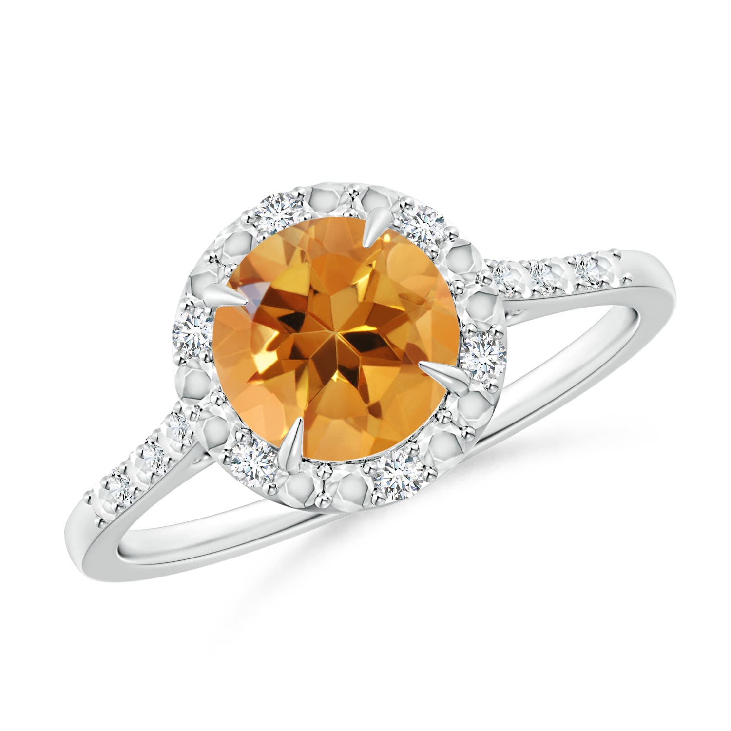 AA - Citrine / 1.33 CT / 14 KT White Gold