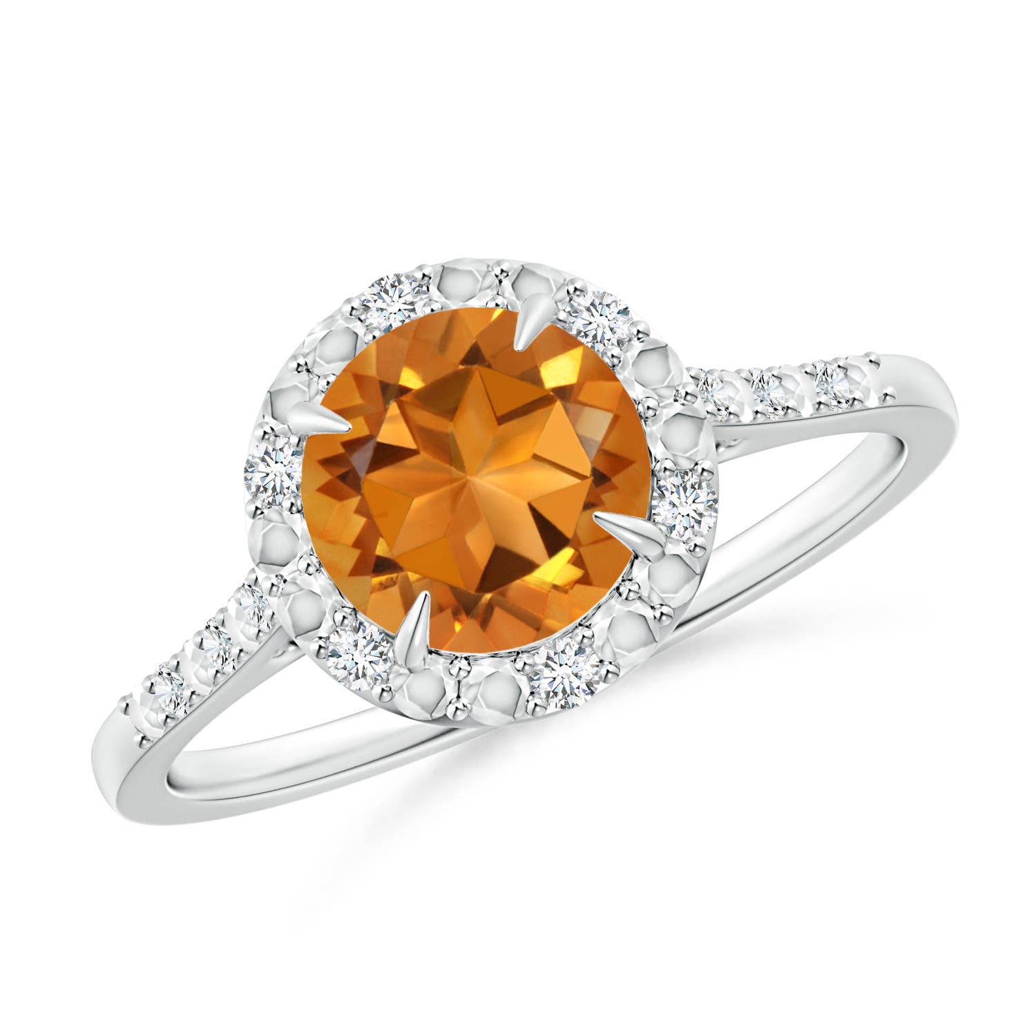 AAA - Citrine / 1.33 CT / 14 KT White Gold