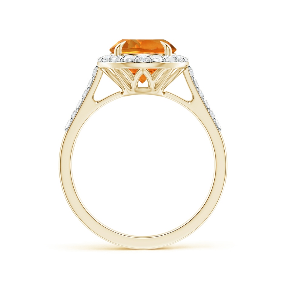 8mm AAAA Round Citrine Engagement Ring with Diamond Halo in Yellow Gold side 1