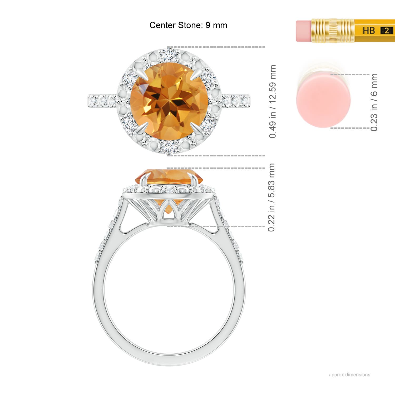 AA - Citrine / 2.26 CT / 14 KT White Gold