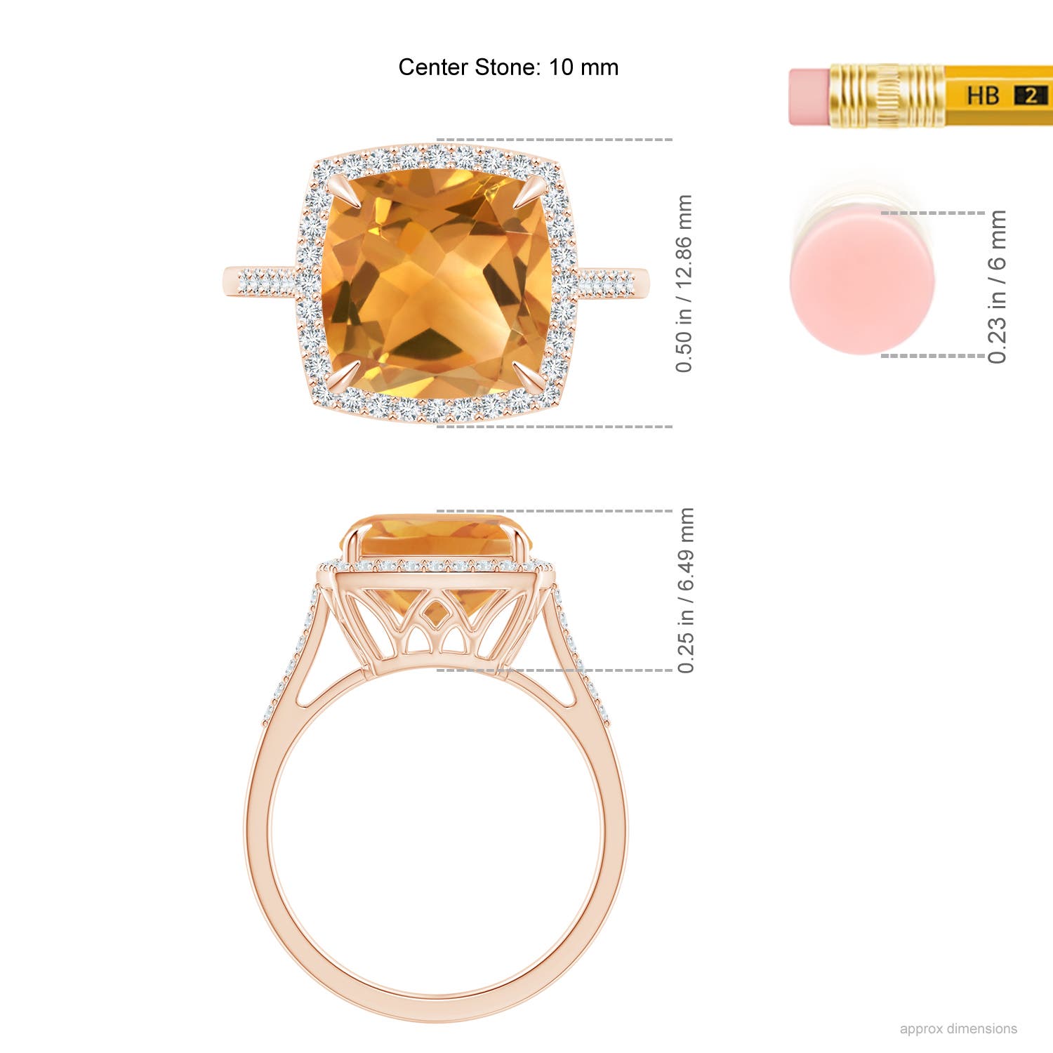 A - Citrine / 3.74 CT / 14 KT Rose Gold