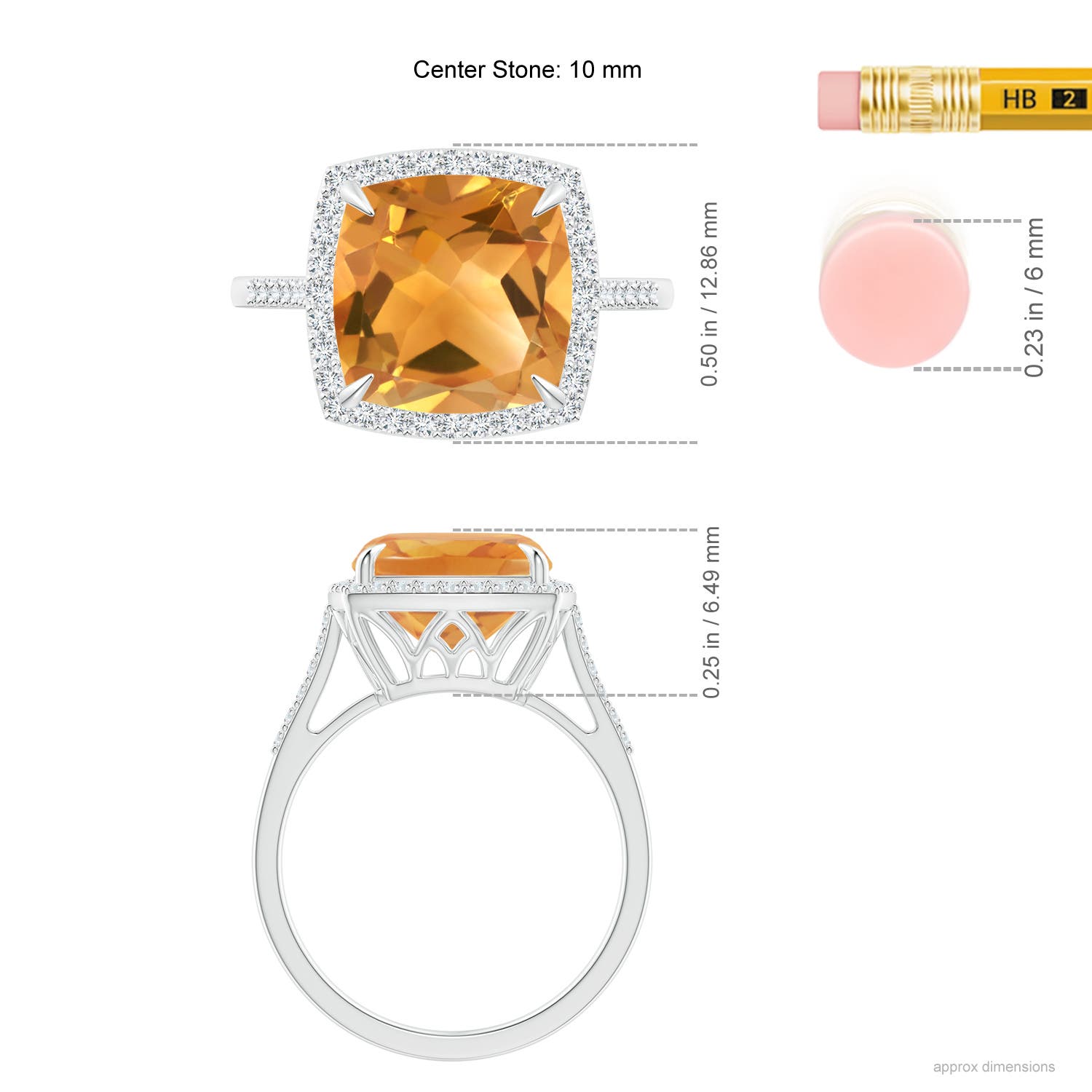 A - Citrine / 3.74 CT / 14 KT White Gold