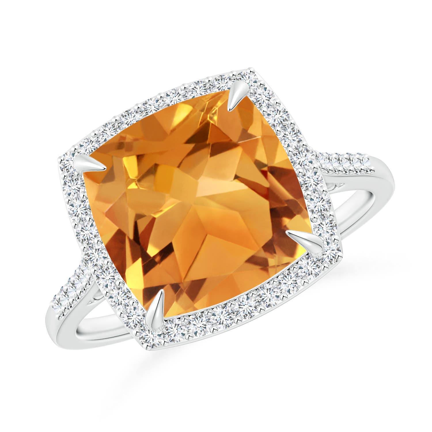 AA - Citrine / 3.74 CT / 14 KT White Gold