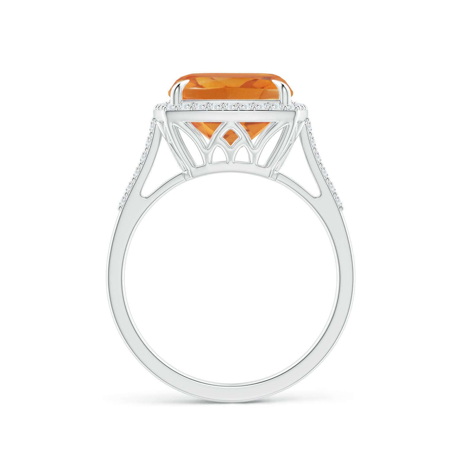 AA - Citrine / 3.74 CT / 14 KT White Gold