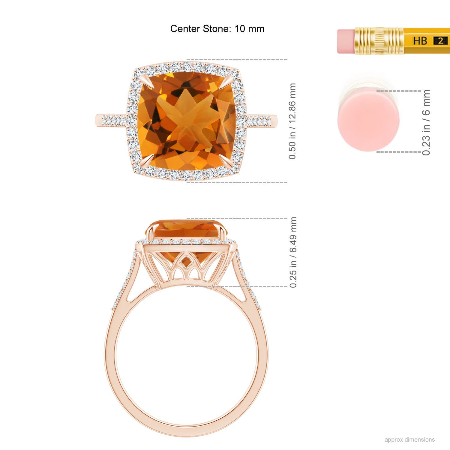 AAA - Citrine / 3.74 CT / 14 KT Rose Gold