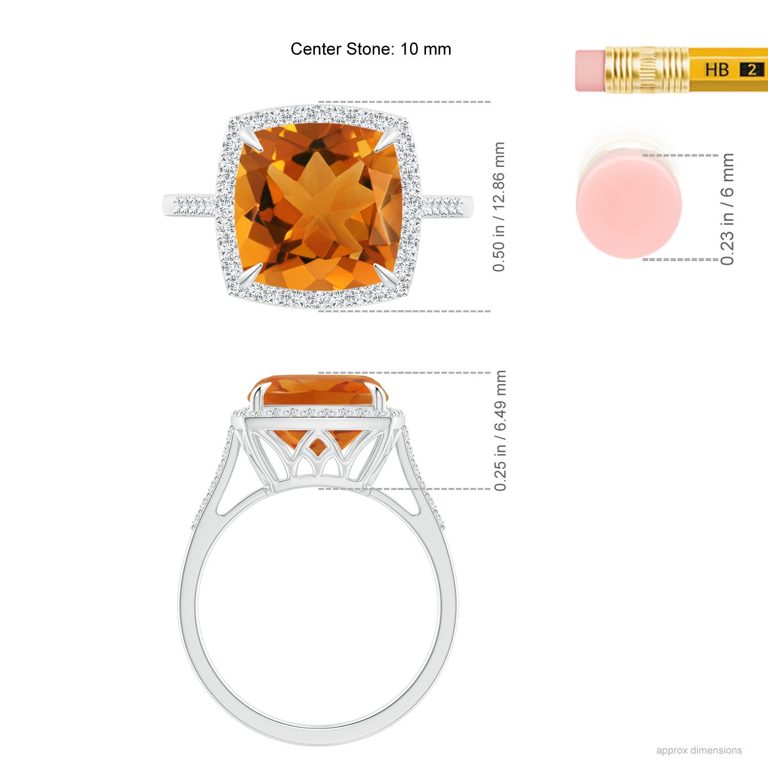 AAA - Citrine / 3.74 CT / 14 KT White Gold