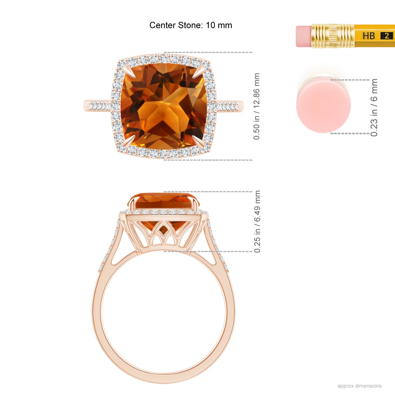 AAAA - Citrine / 3.74 CT / 14 KT Rose Gold