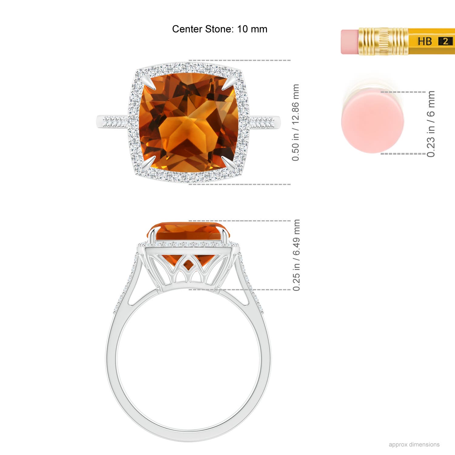 AAAA - Citrine / 3.74 CT / 14 KT White Gold