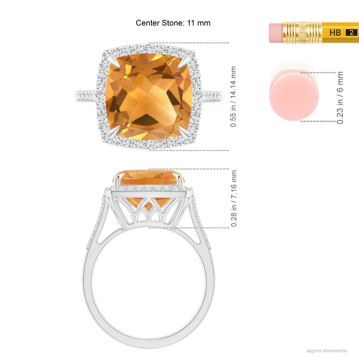 A - Citrine / 4.98 CT / 14 KT White Gold