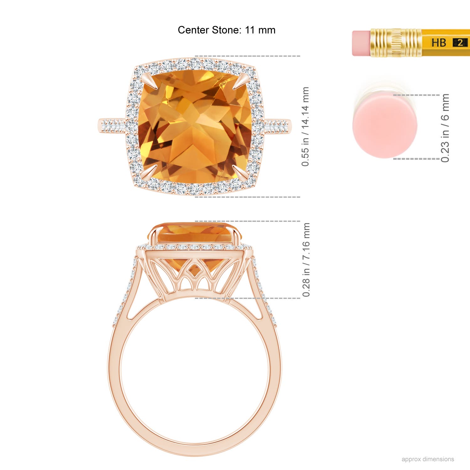 AA - Citrine / 4.98 CT / 14 KT Rose Gold