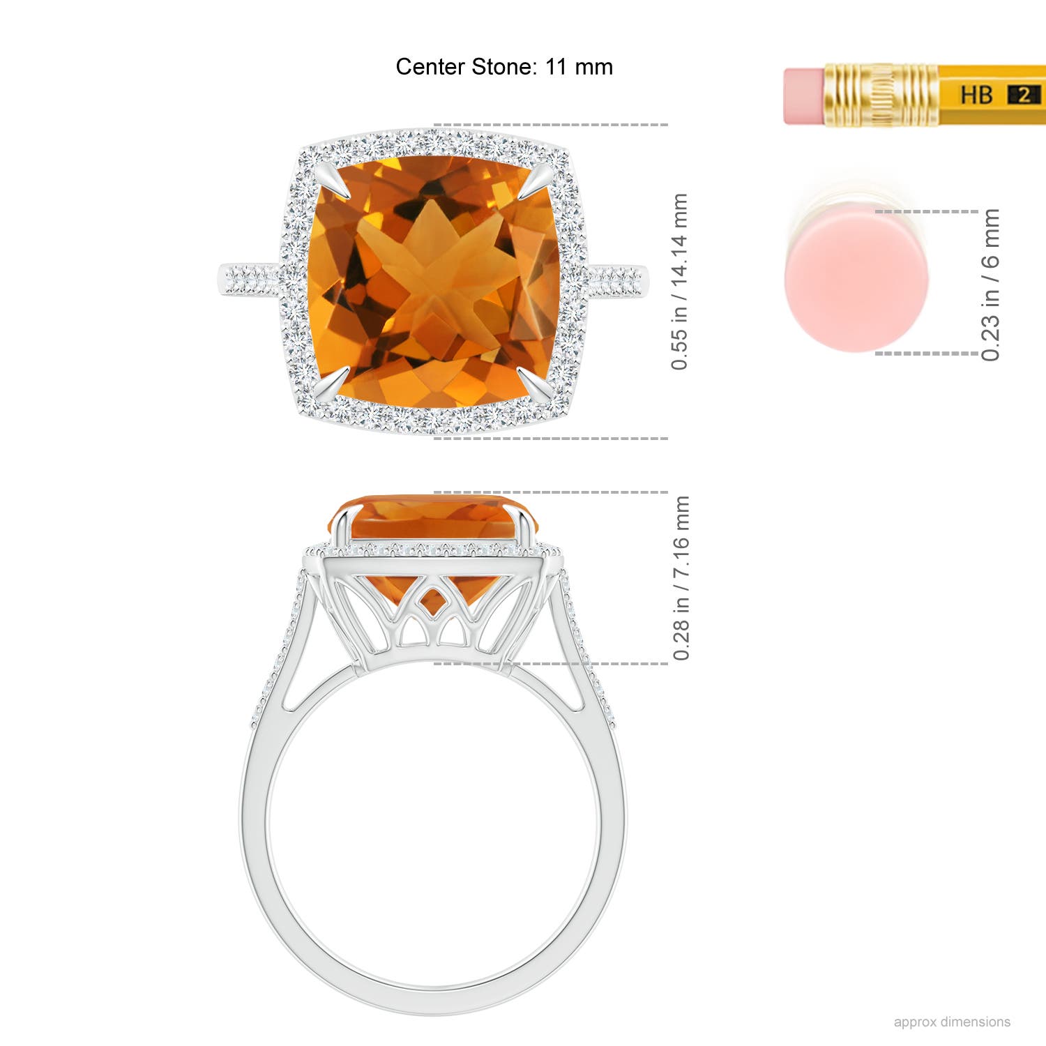 AAA - Citrine / 4.98 CT / 14 KT White Gold