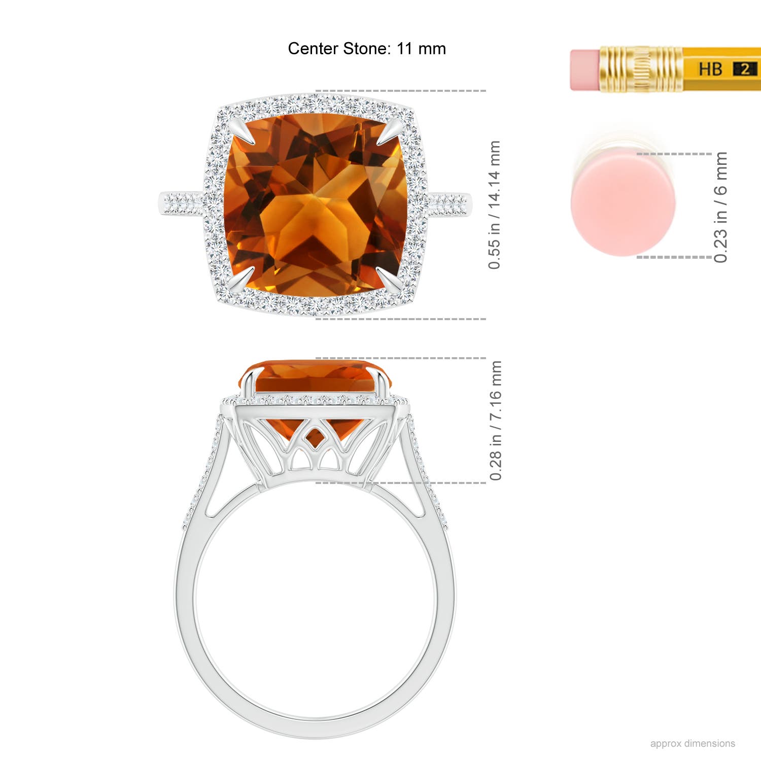 AAAA - Citrine / 4.98 CT / 14 KT White Gold