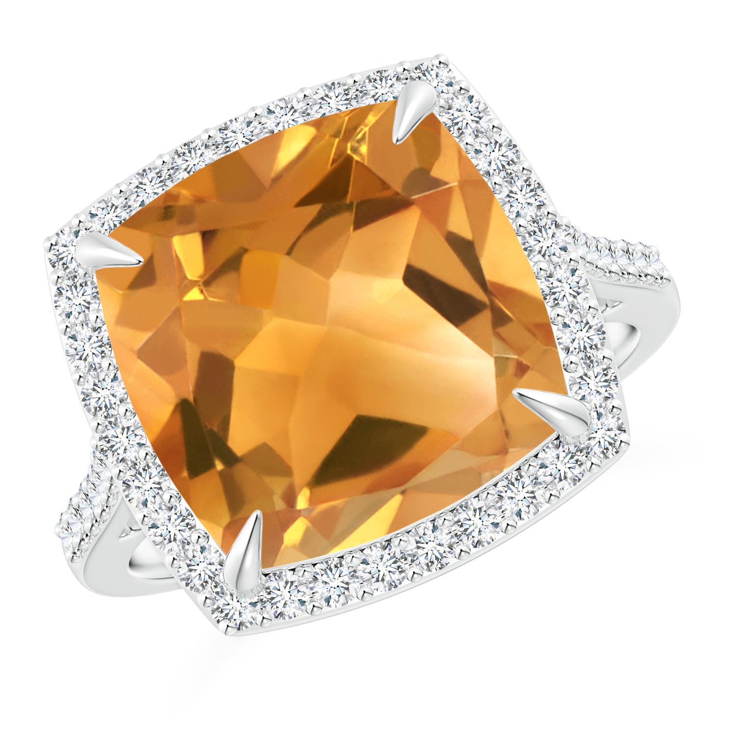 A - Citrine / 6.46 CT / 14 KT White Gold