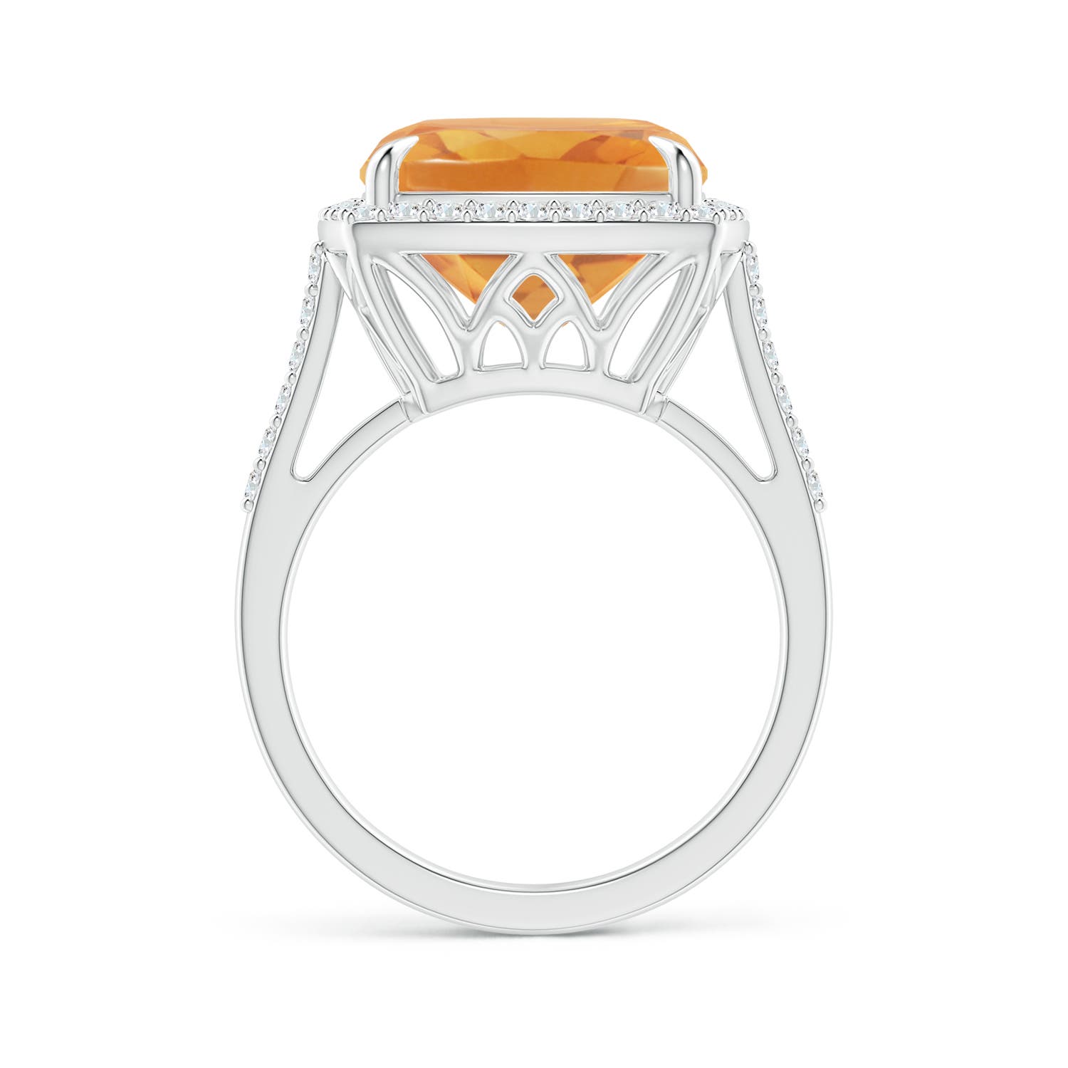 A - Citrine / 6.46 CT / 14 KT White Gold