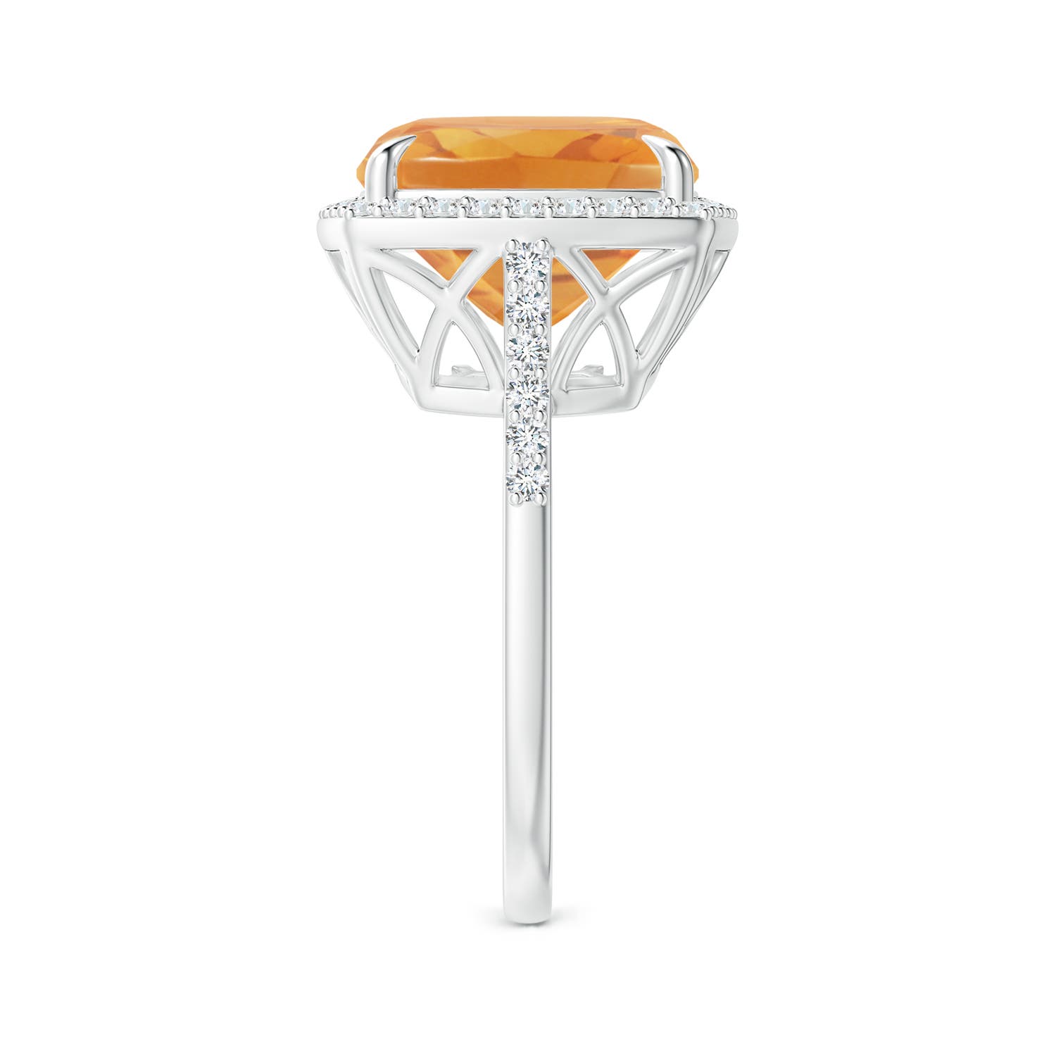 A - Citrine / 6.46 CT / 14 KT White Gold