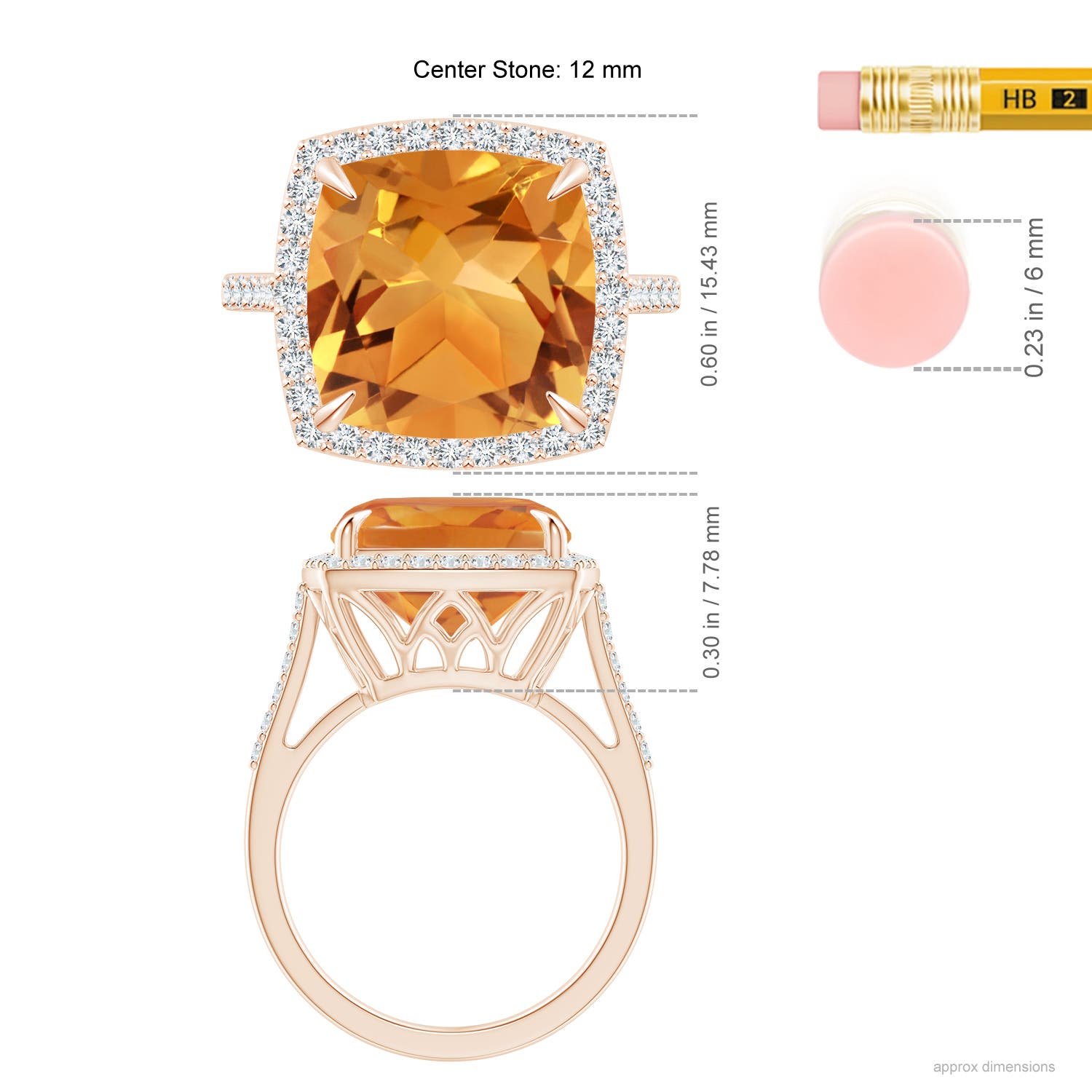 AA - Citrine / 6.46 CT / 14 KT Rose Gold