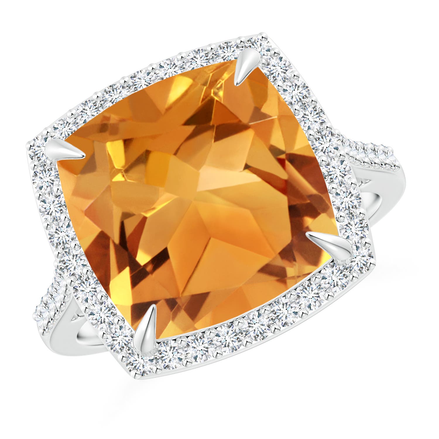 AA - Citrine / 6.46 CT / 14 KT White Gold