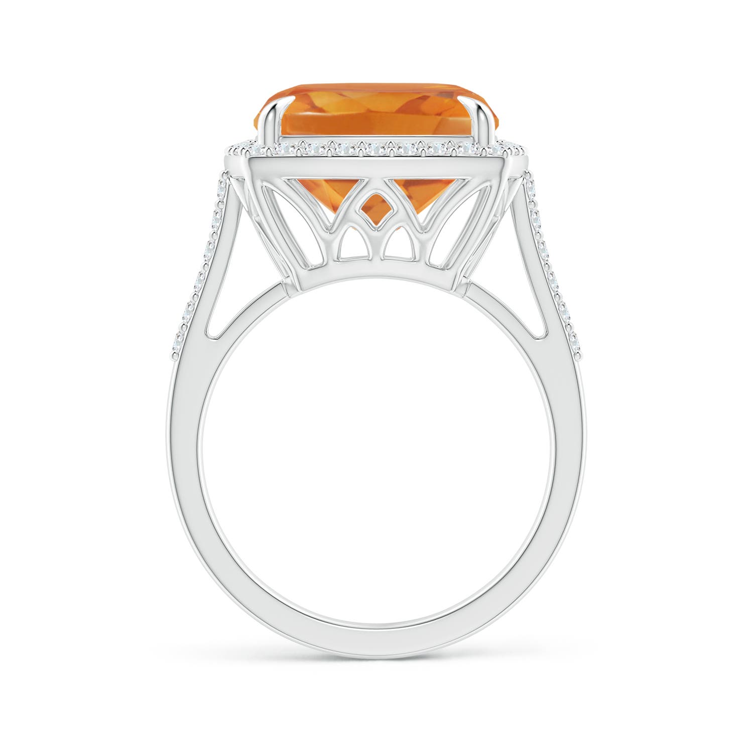 AA - Citrine / 6.46 CT / 14 KT White Gold