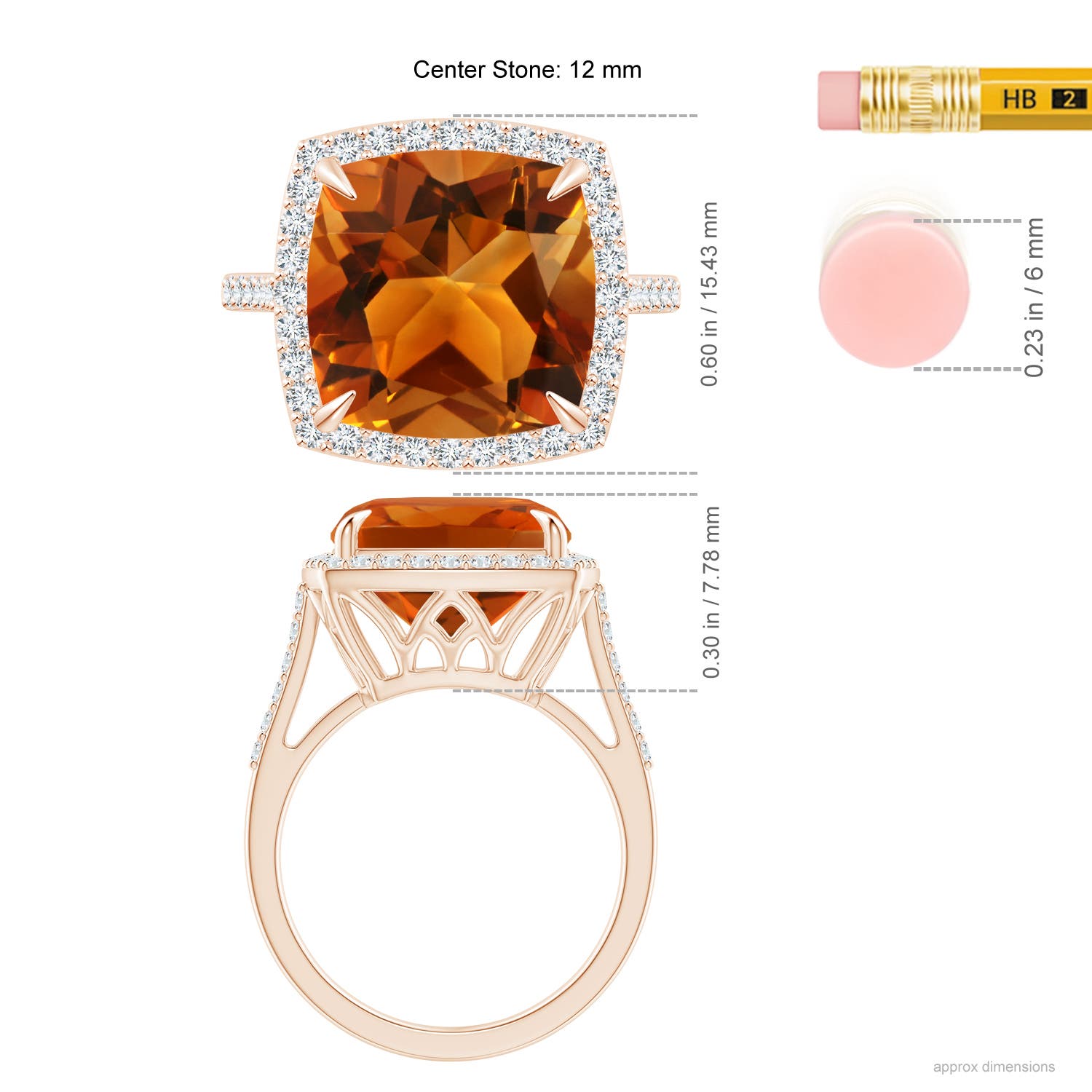 AAAA - Citrine / 6.46 CT / 14 KT Rose Gold