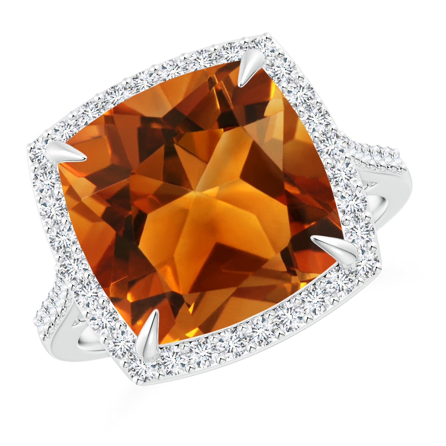 AAAA - Citrine / 6.46 CT / 14 KT White Gold