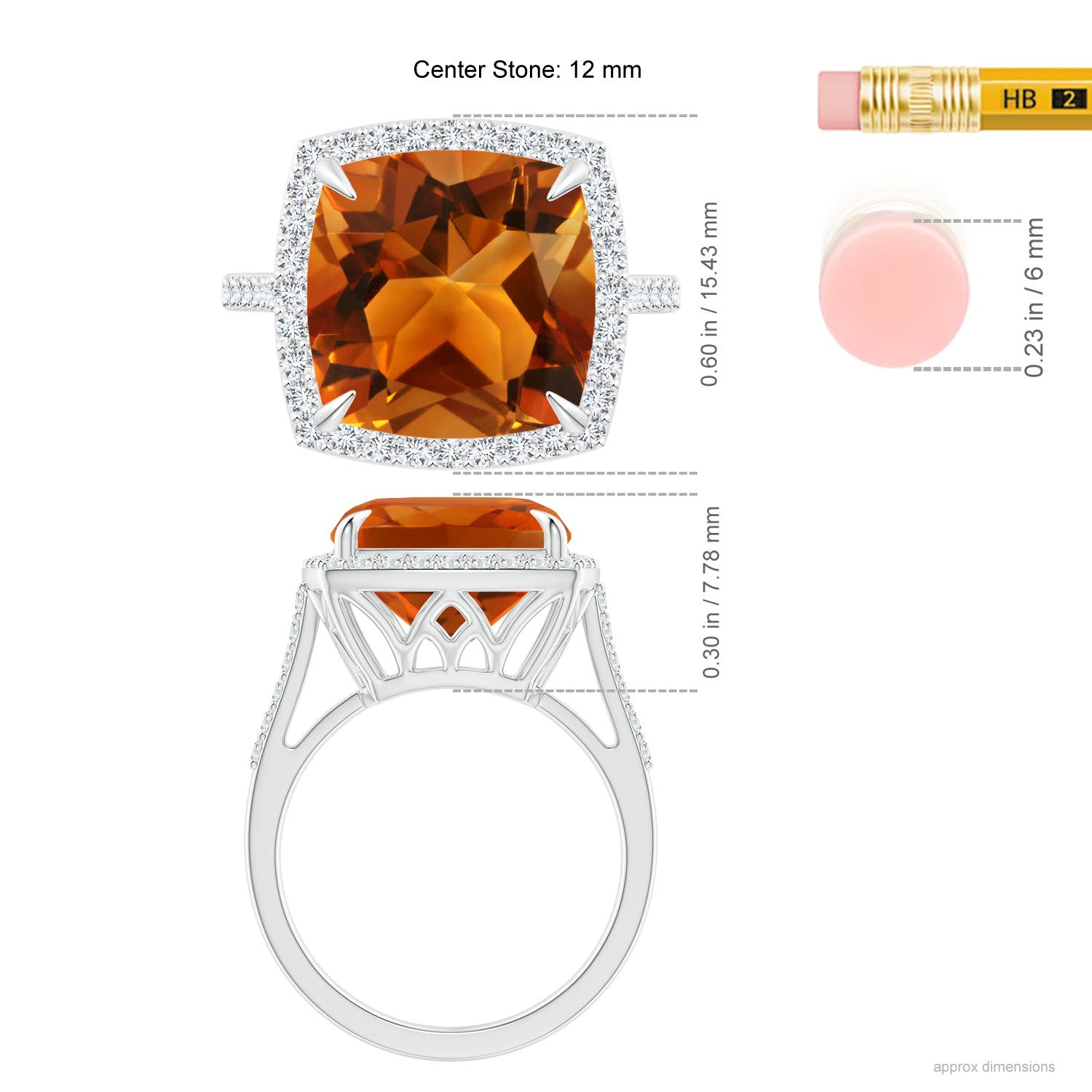 AAAA - Citrine / 6.46 CT / 14 KT White Gold