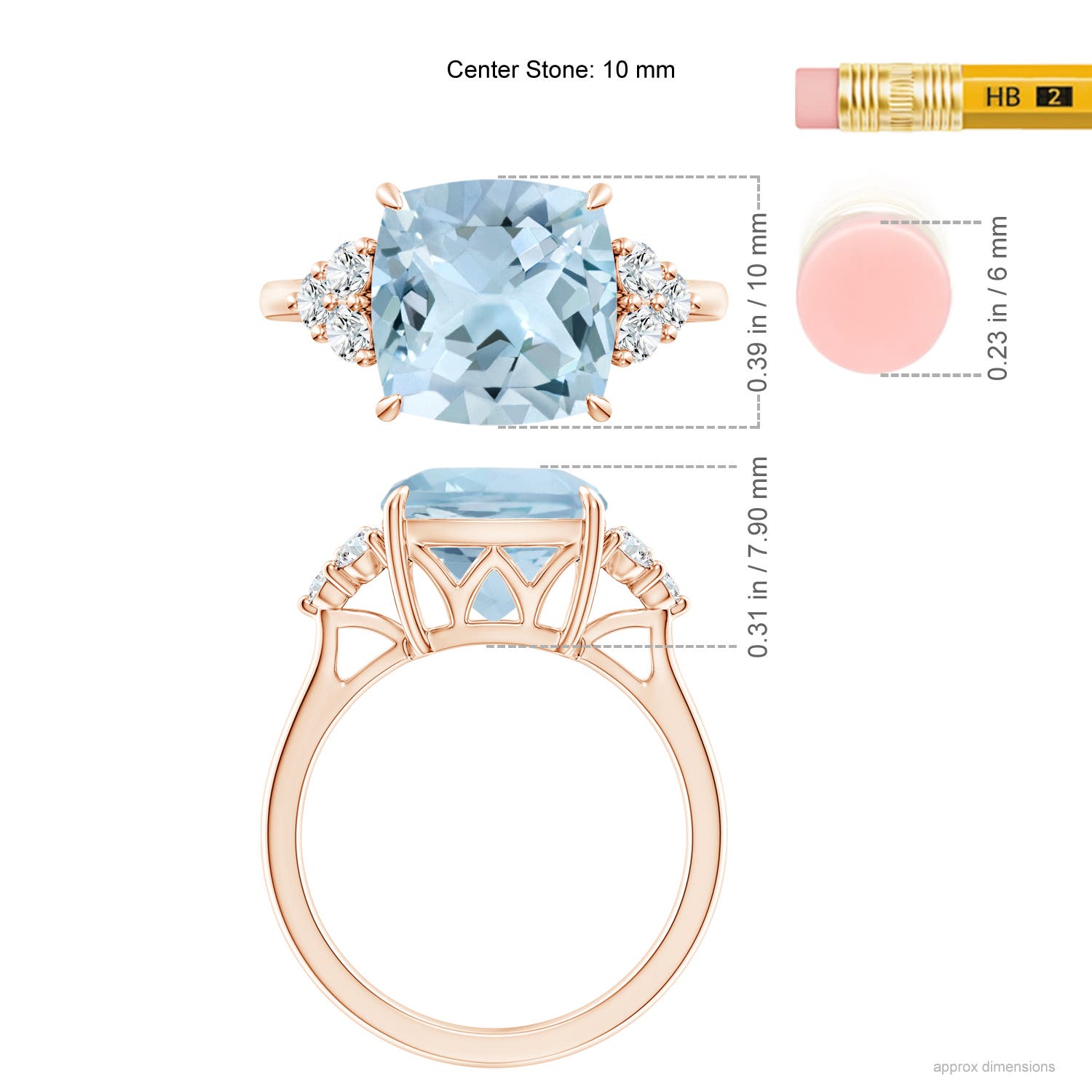 AA - Aquamarine / 3.85 CT / 14 KT Rose Gold