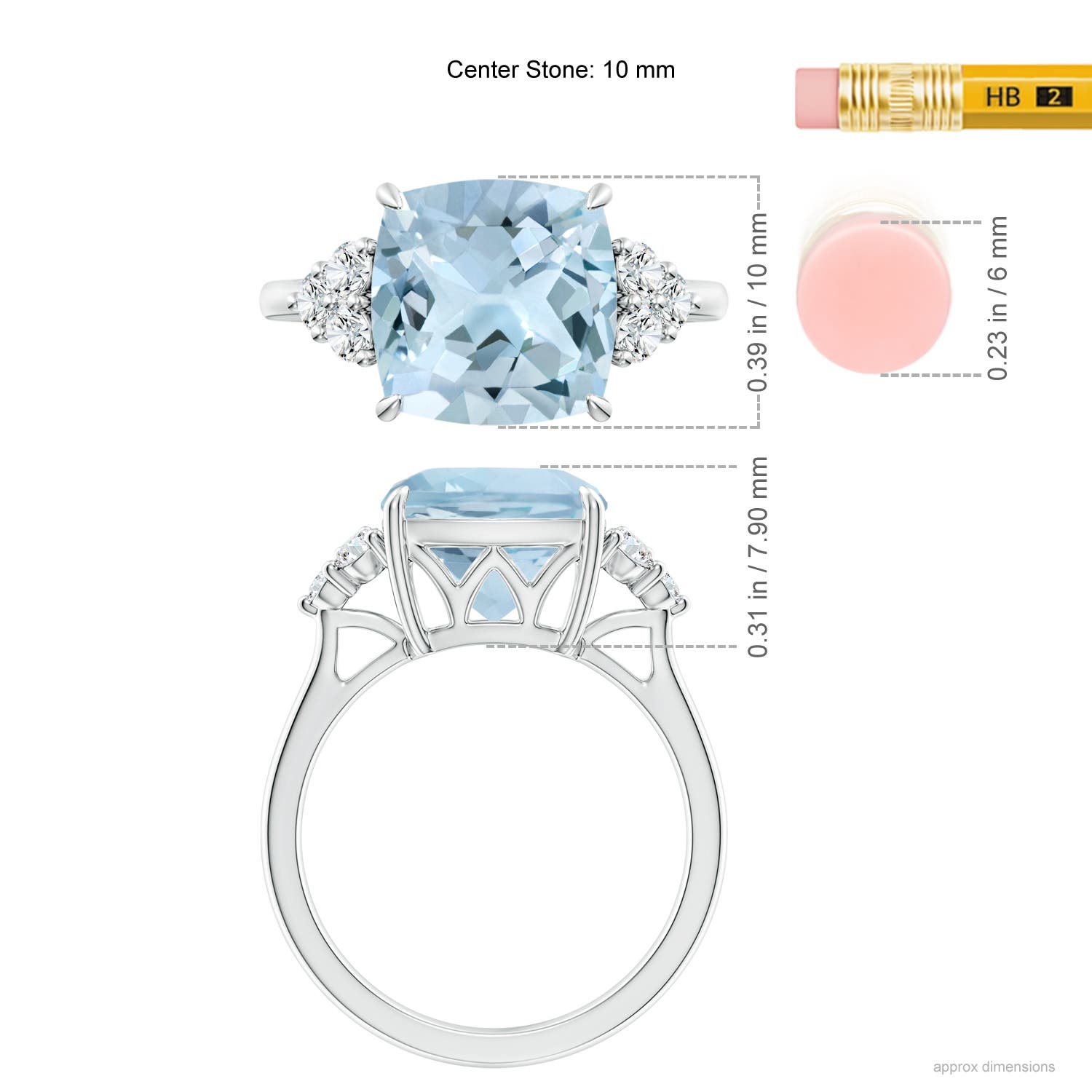 AA - Aquamarine / 3.85 CT / 14 KT White Gold