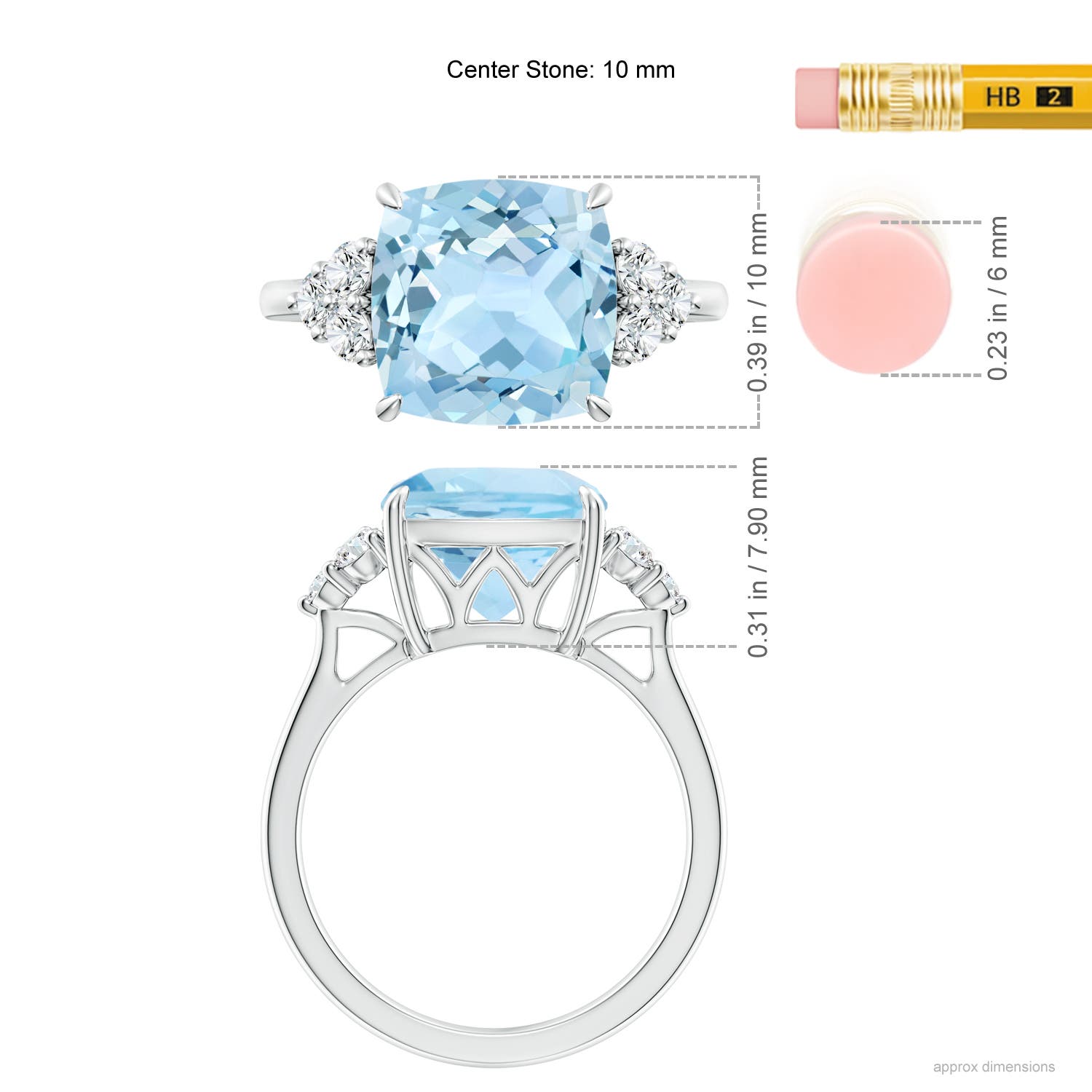 AAA - Aquamarine / 3.85 CT / 14 KT White Gold