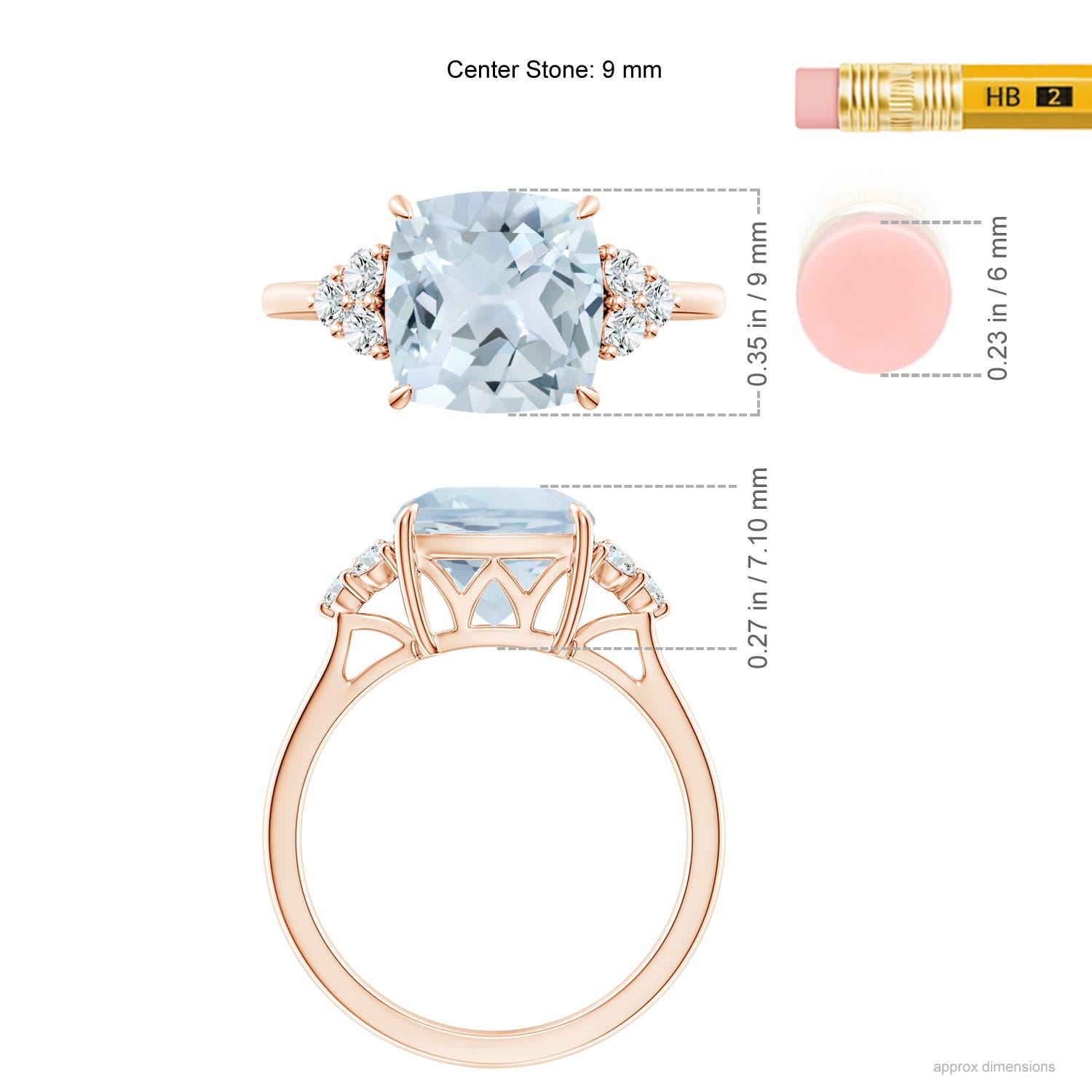 A - Aquamarine / 2.96 CT / 14 KT Rose Gold