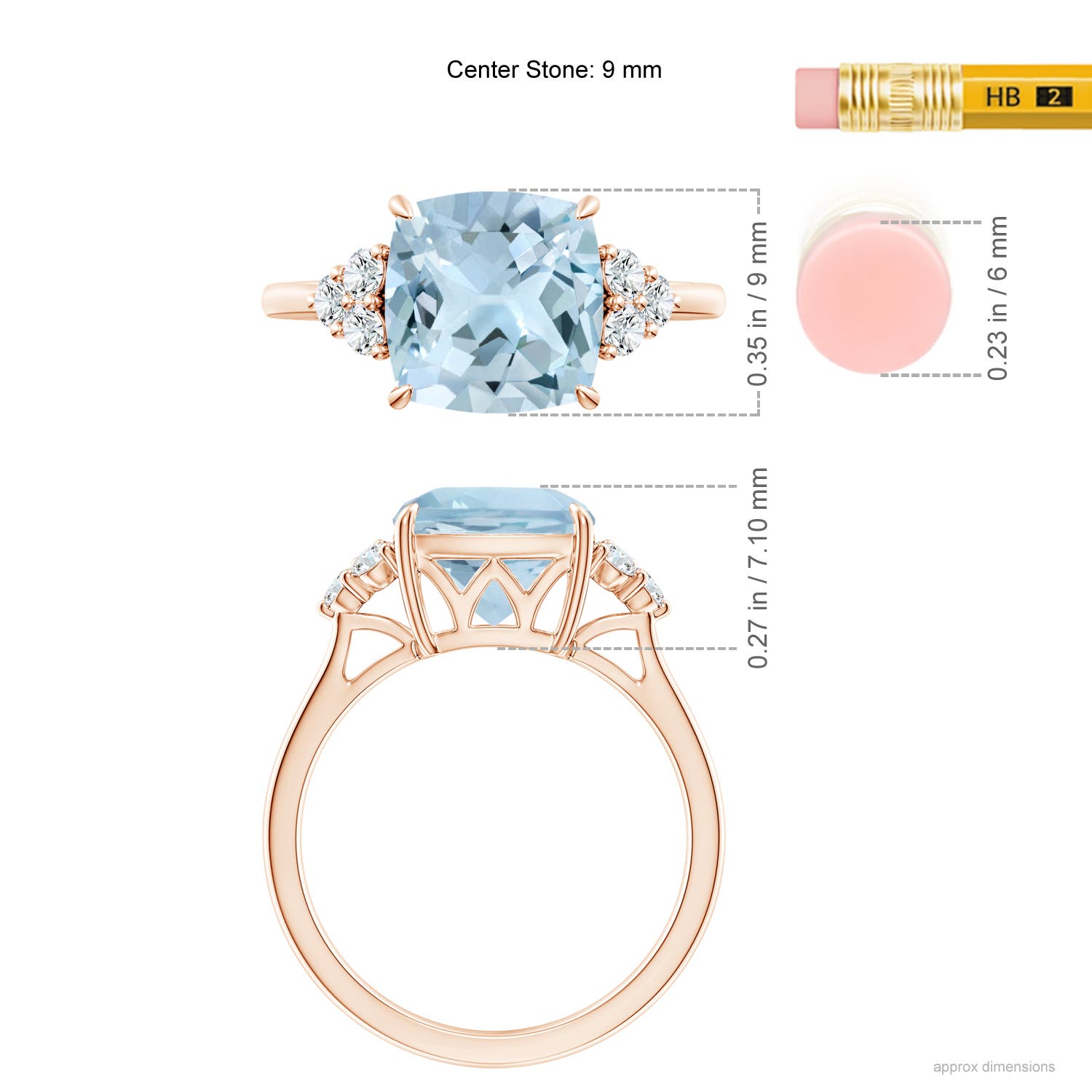 AA - Aquamarine / 2.96 CT / 14 KT Rose Gold