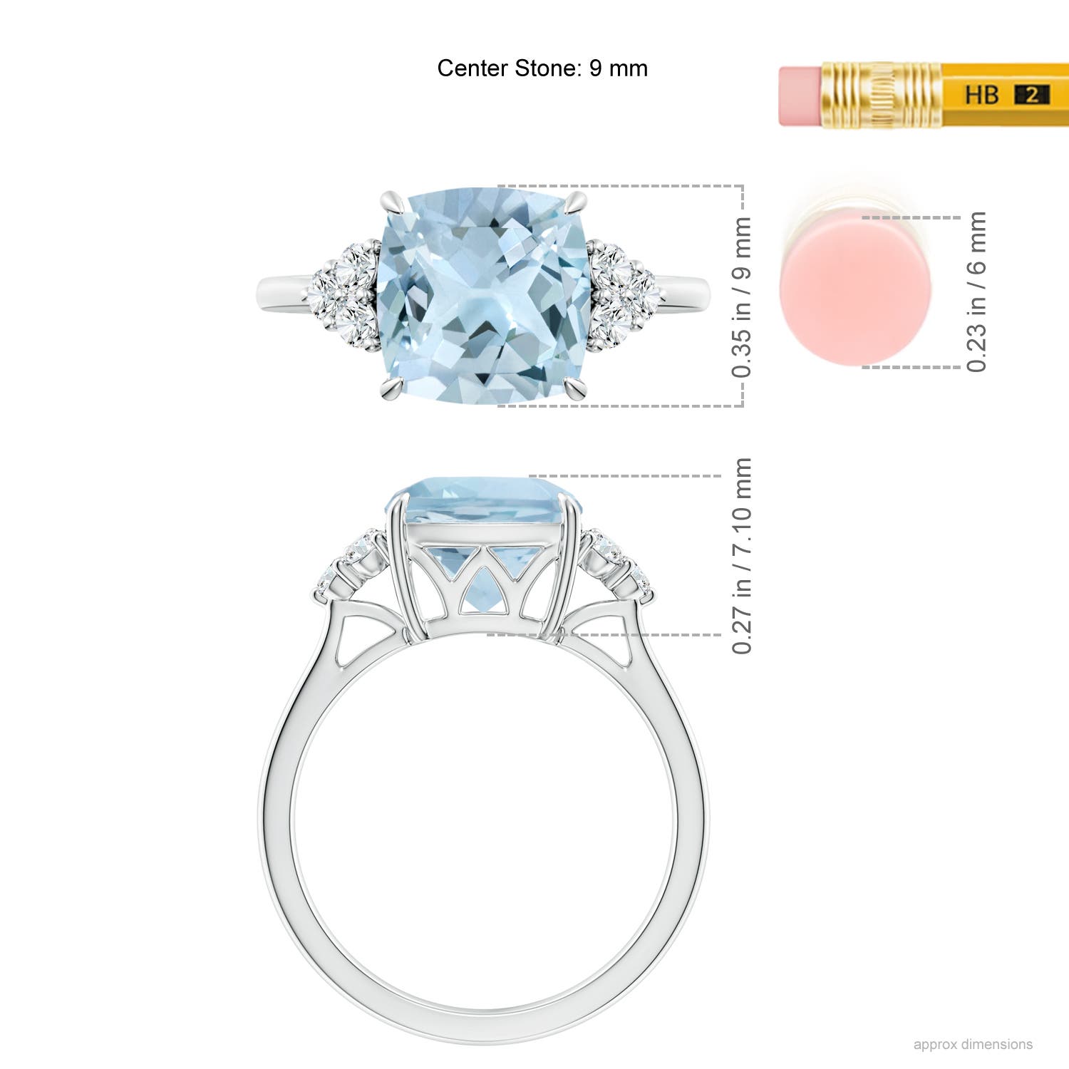 AA - Aquamarine / 2.96 CT / 14 KT White Gold